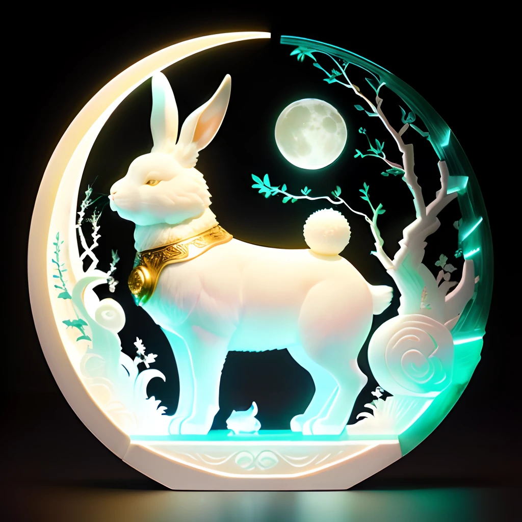 Moon,Huge rabbit,A jade rabbit carved from crystal,9K, Photo taken with Nikon D750, Photo taken with Nikon D 7 5 0, taken with canon 8 0 d, miko