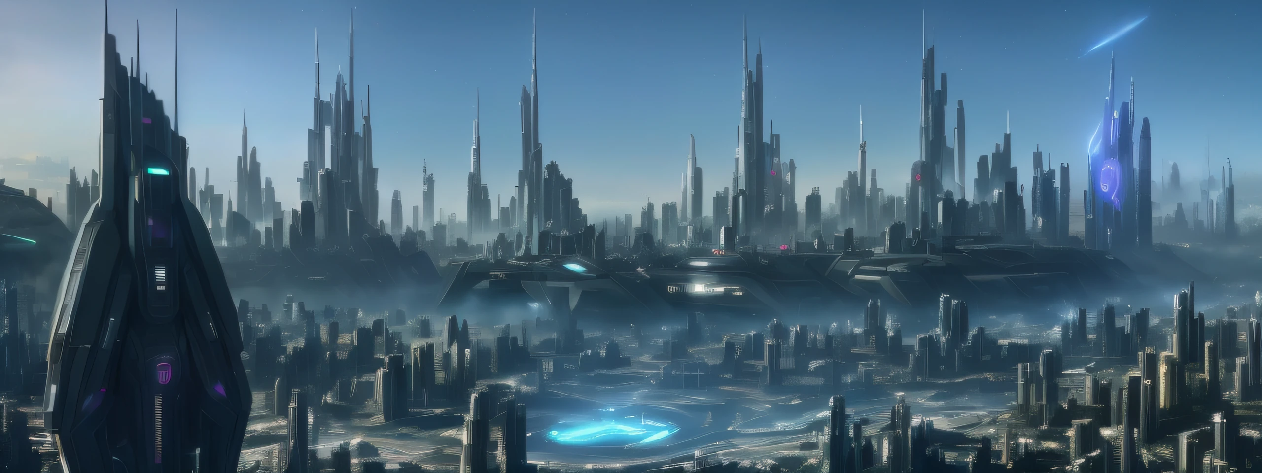 futuristic city with futuristic skyscrapers and futuristic lights in the background, futuristic cityscape, dark futuristic city, futuristic city scape, sci fi city, sci - fi city, cyberpunk landscape, scifi nightscape, futuristic dystopian city, futuristic city, cyberpunk city in the distance, futuristic cyberpunk city, cyberpunk dreamscape, futuristic alien city, cyberpunk space colony
