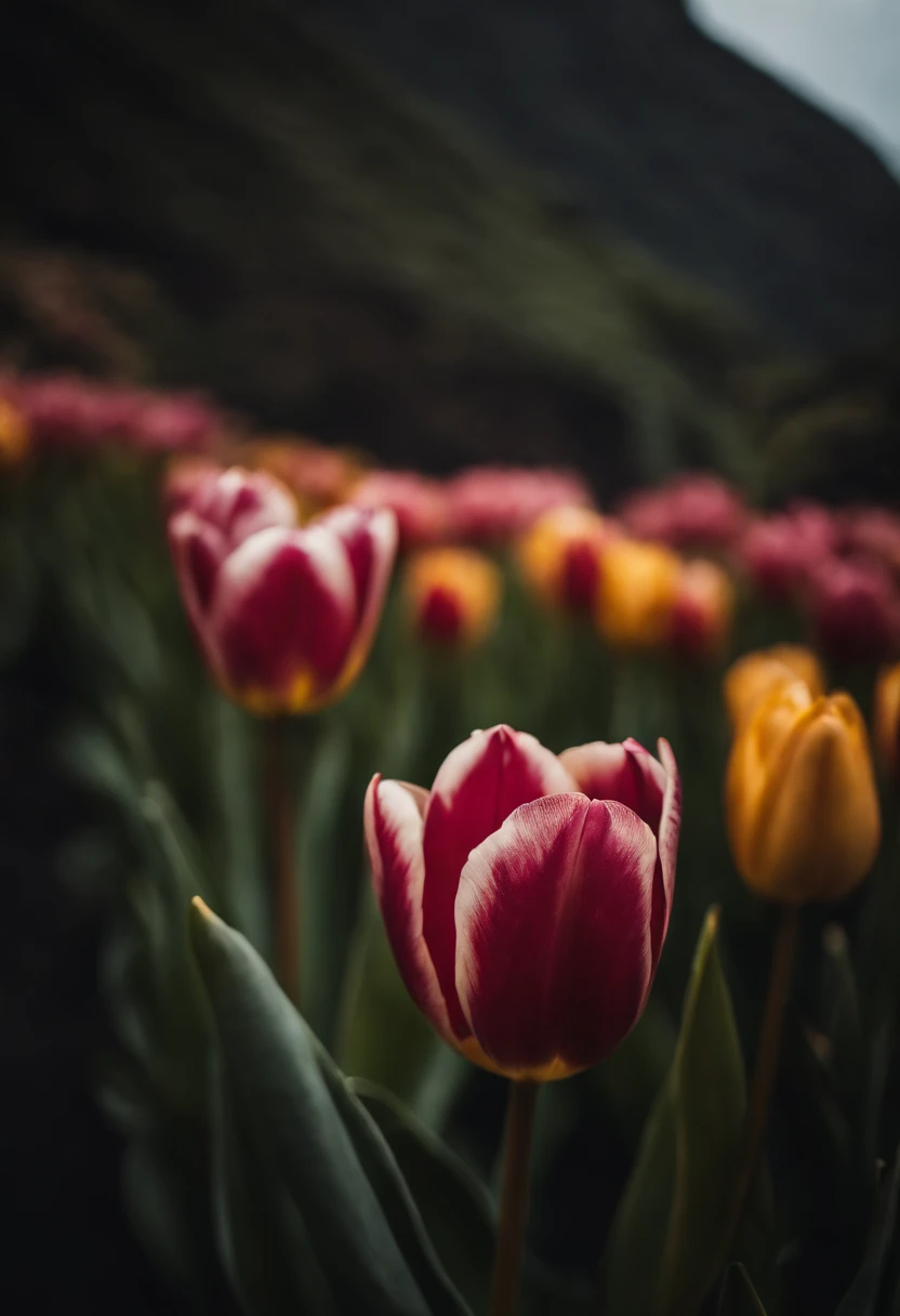 tulipa entalhada em madeira
