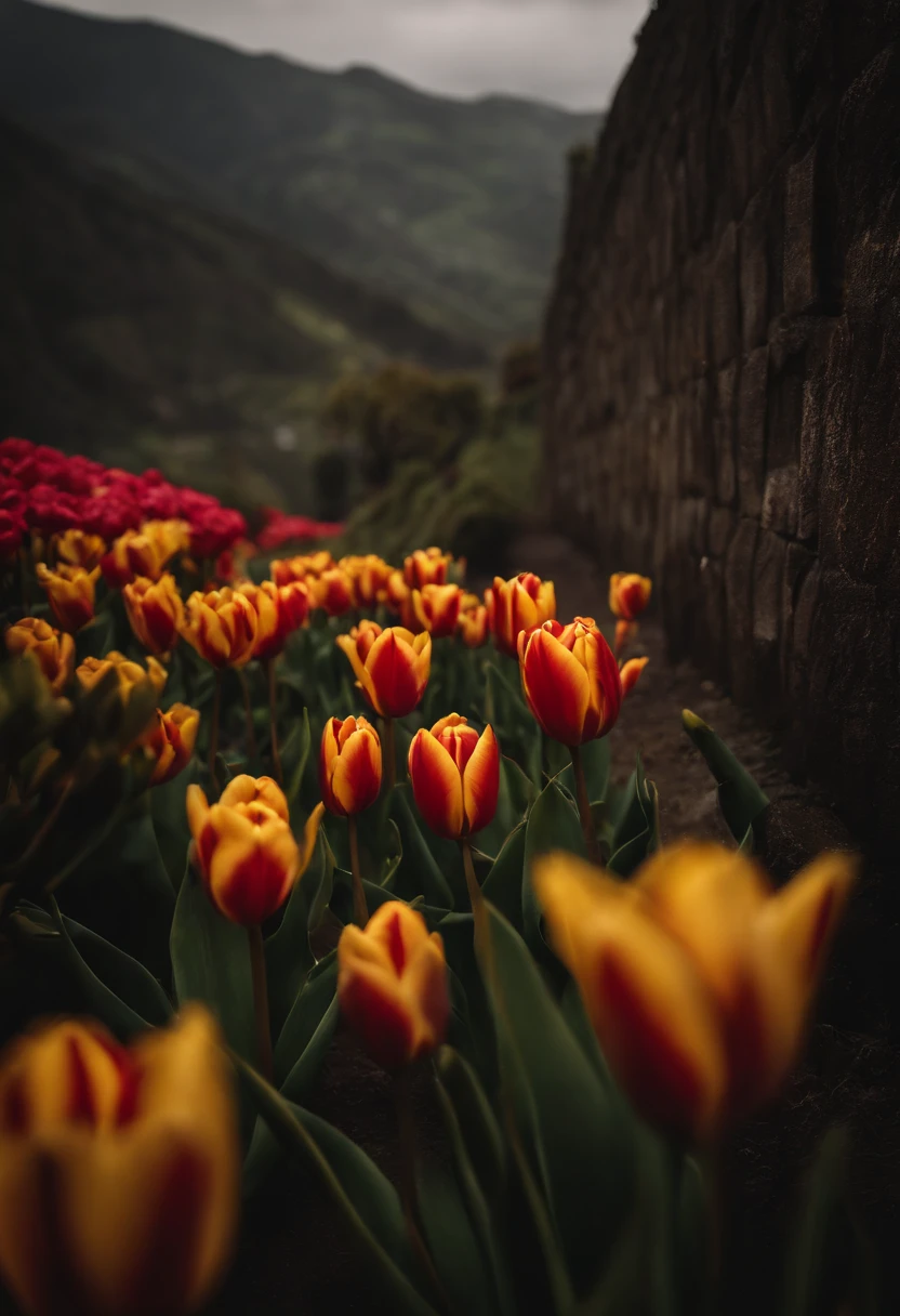 tulipa entalhada em madeira