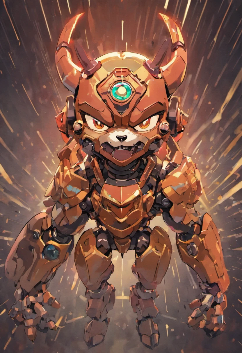 a mecha bulldog head anime style