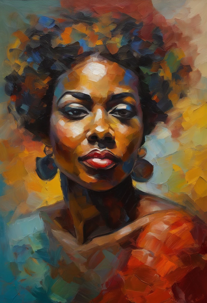 **Post-Impressionism style, black woman, introspective self-portraits, capturing the inner thoughts, emotions, and identity of black woman through evocative and introspective self-representations. --v 4 50** --s 2