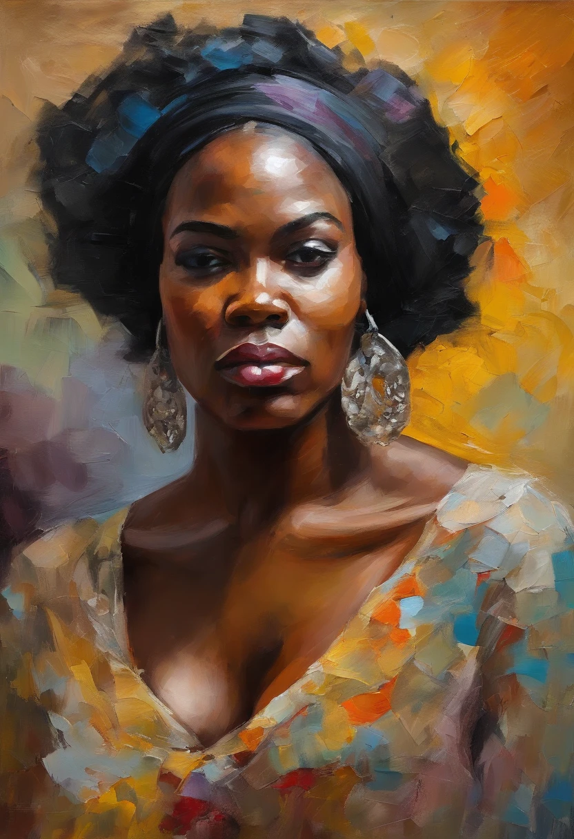 **Post-Impressionism style, black woman, introspective self-portraits, capturing the inner thoughts, emotions, and identity of black woman through evocative and introspective self-representations. --v 4 50** --s 2