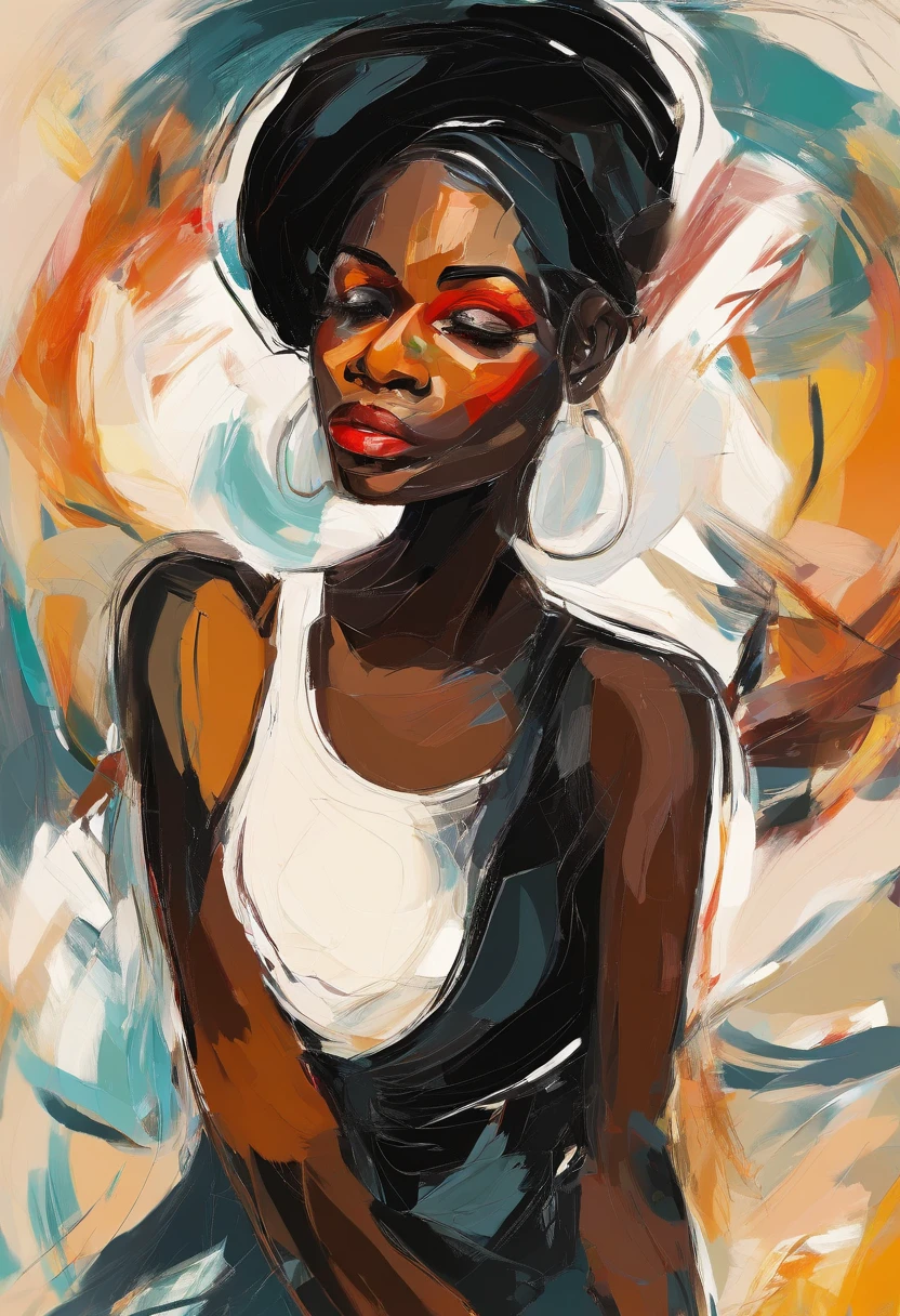 **Post-Impressionism style, black woman, introspective self-portraits, capturing the inner thoughts, emotions, and identity of black woman through evocative and introspective self-representations. --v 4 50** --s 2