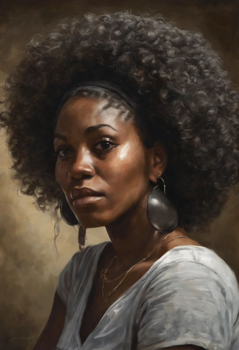 **Post-Impressionism style, black woman, introspective self-portraits, capturing the inner thoughts, emotions, and identity of black woman through evocative and introspective self-representations. --v 4 50** - (fast) --s 2