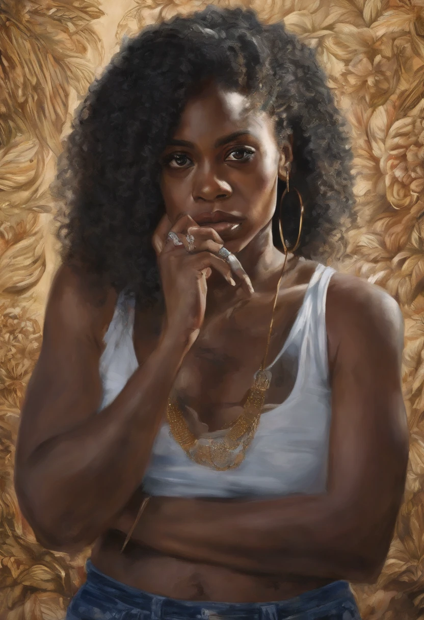 **Post-Impressionism style, black woman, introspective self-portraits, capturing the inner thoughts, emotions, and identity of black woman through evocative and introspective self-representations. --v 4 50** - (fast) --s 2