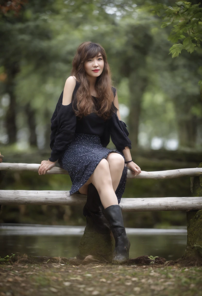((top-quality, in 8K,Raw photo)), (Realistic, Photorealsitic: 1.37), (Face Focus: 1.1), cute Japanese girls, short-hair, Hair fluttering in the wind, femele、Japan idol system、(Sleeveless: 1.1)、Skirt, C cup breasts,