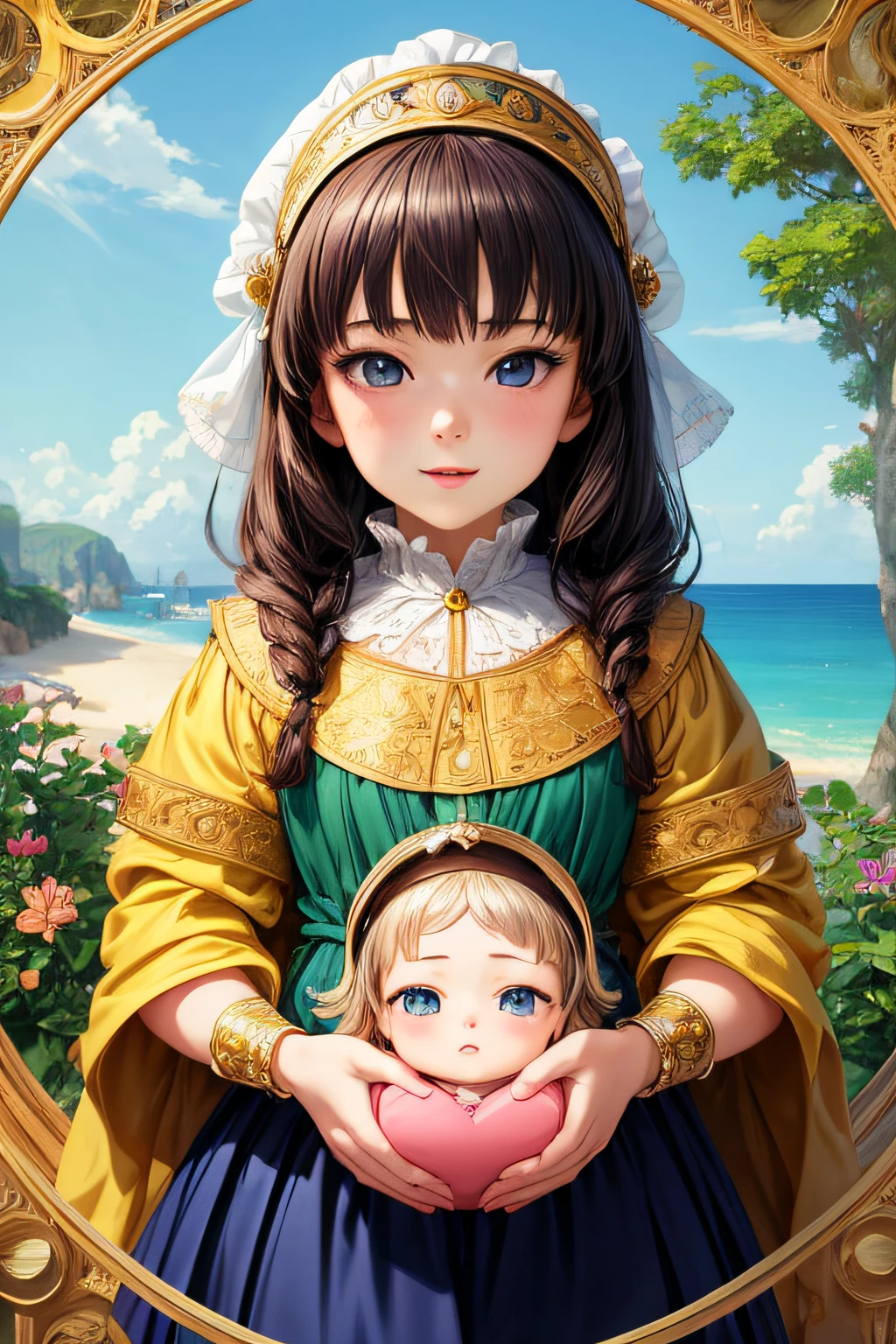 (anime character), (ultra detailed, masterpiece, best quality:1.3), (1girl:1.2)
, (child-like face, li), lustrous skin
, Krenz Kchart, (Botticelli:0.9), (Rembrandt, Vermeer, Bouguereau:0.8), (Monet:0.9)
, fractal art, Mucha background,