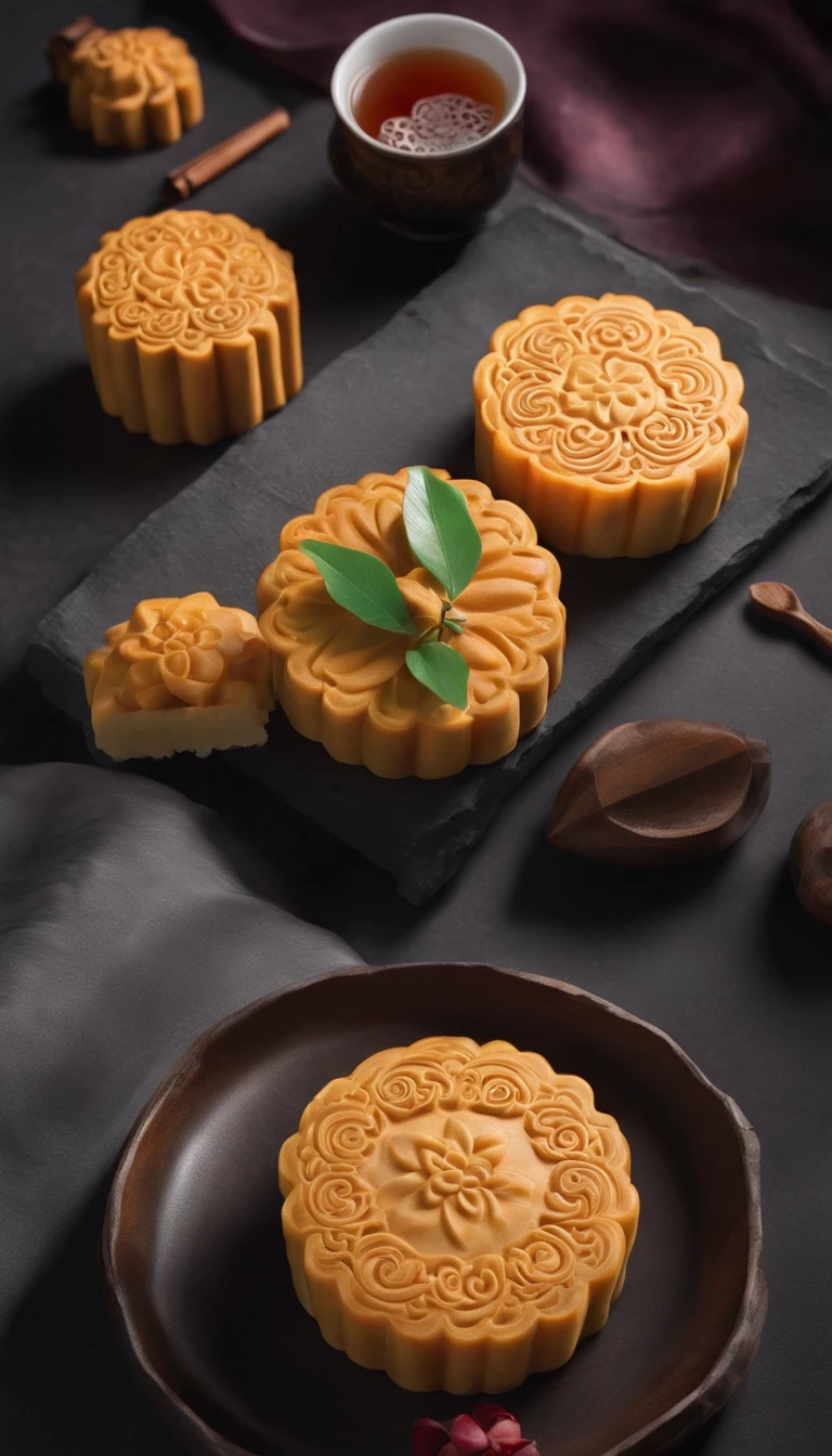 (best quality, 16k, highres, masterpiece:1.2), ultra-detailed, (realistic, photorealistic, photo-realistic:1.37), accurate, highly-detailed, high-quality, retina-level, anatomically correct, shiny, ray-traced, romantic, symmetrical, commercial photography, Mid-Autumn Festival elements, reunion, full moon, nighttime, Cantonese-style mooncakes, tea, fruits, rabbits, Chang'e flying to the moon, glowing, god rays, ray tracing, ultra-high definition, retina display, artistic masterpiece