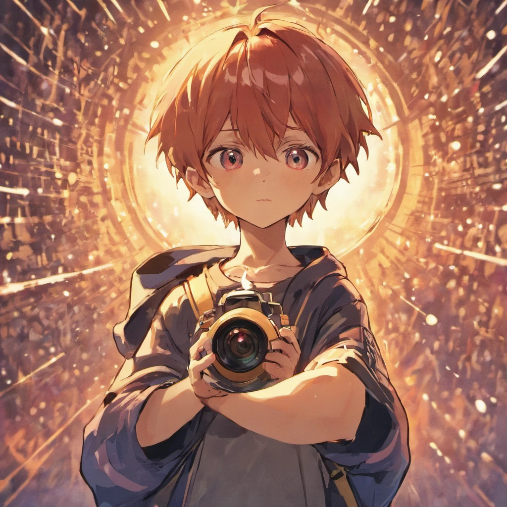 Little boy with DSLR photo