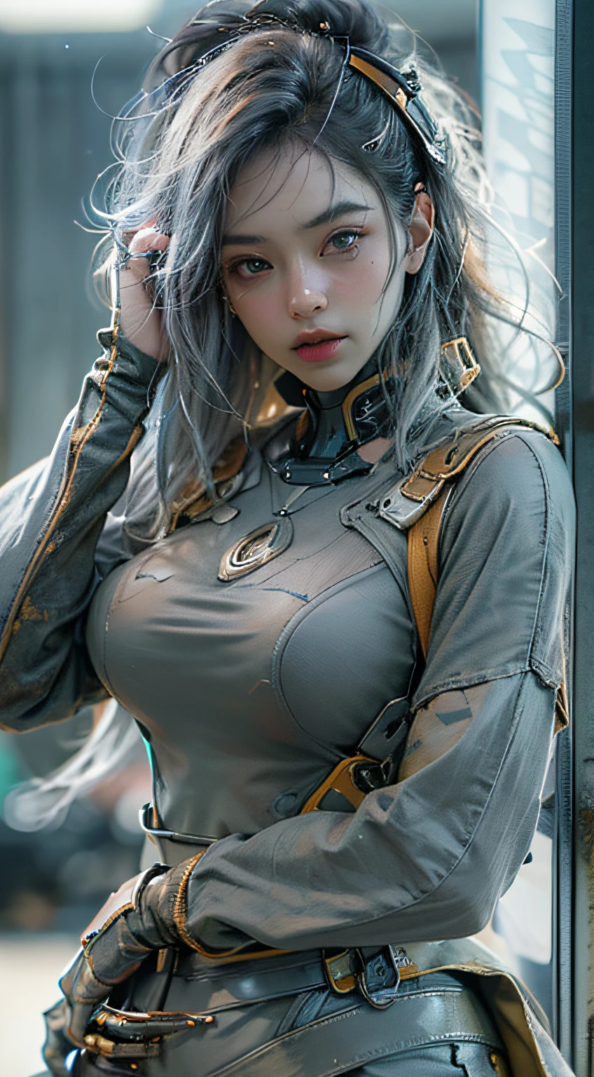 ((Best quality)), ((masterpiece)), (detailed:1.4), 3D, an image of a beautiful cyberpunk female,HDR (High Dynamic Range),Ray Tracing,NVIDIA RTX,Super-Resolution,Unreal 5,Subsurface scattering,PBR Texturing,Post-processing,Anisotropic Filtering,Depth-of-field,Maximum clarity and sharpness,Multi-layered textures,Albedo and Specular maps,Surface shading,Accurate simulation of light-material interaction,Perfect proportions,Octane Render,Two-tone lighting,Wide aperture,Low ISO,White balance,Rule of thirds,8K RAW,