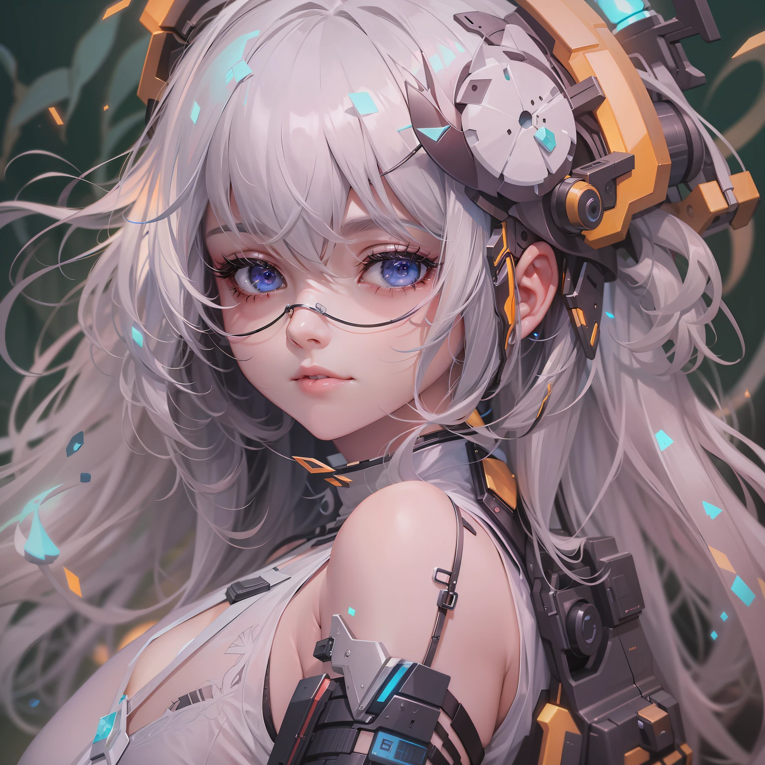 ​masterpiece、detaileds、Delicate touch、cyberpunked、2080s、animesque、girl with、trending on artstationh、Rachel Walker、