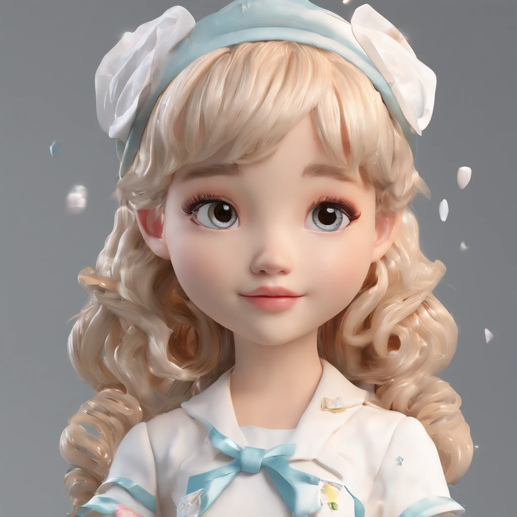 1girl, masterpiece, best quality, 8k, detailed skin texture, detailed cloth texture, beautiful detailed face, intricate details, ultra detailed, Alice in Wonderland, (a bow on her head:1.1), upper body