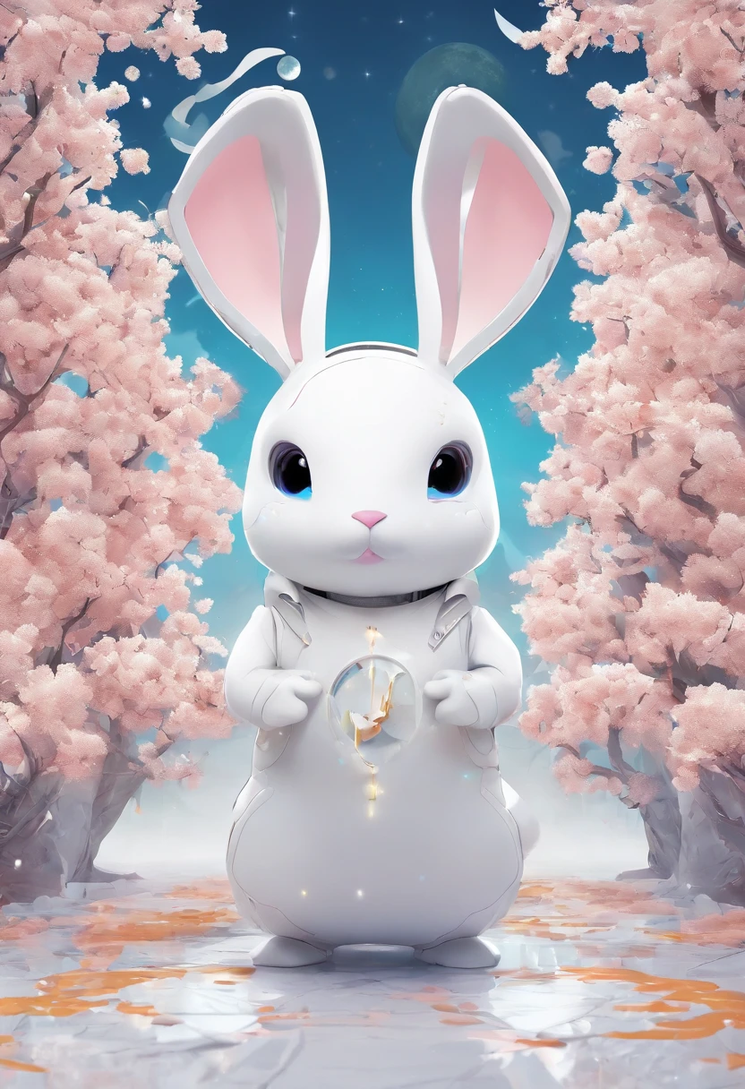 Cute white rabbit，an osmanthus tree，themoon，super high image quality，fantasy