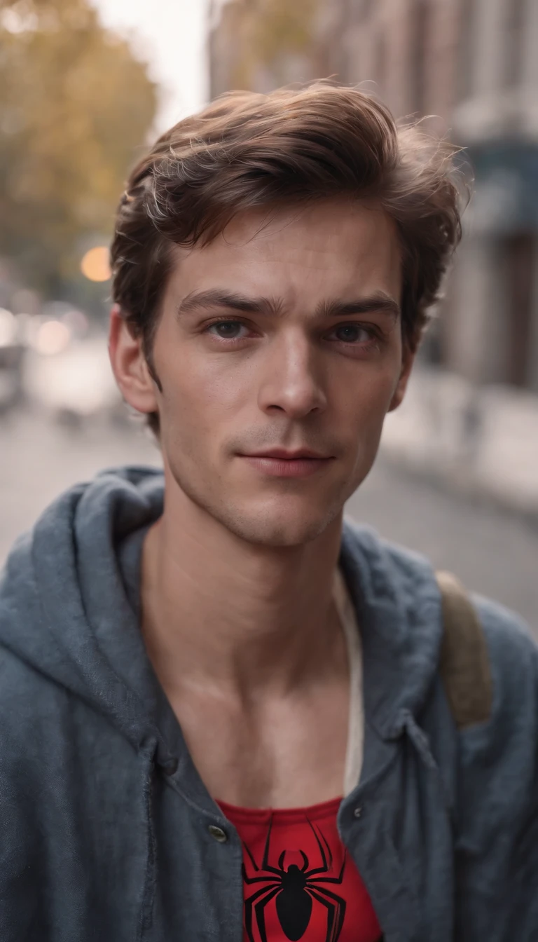 Spiderman as a homeless person