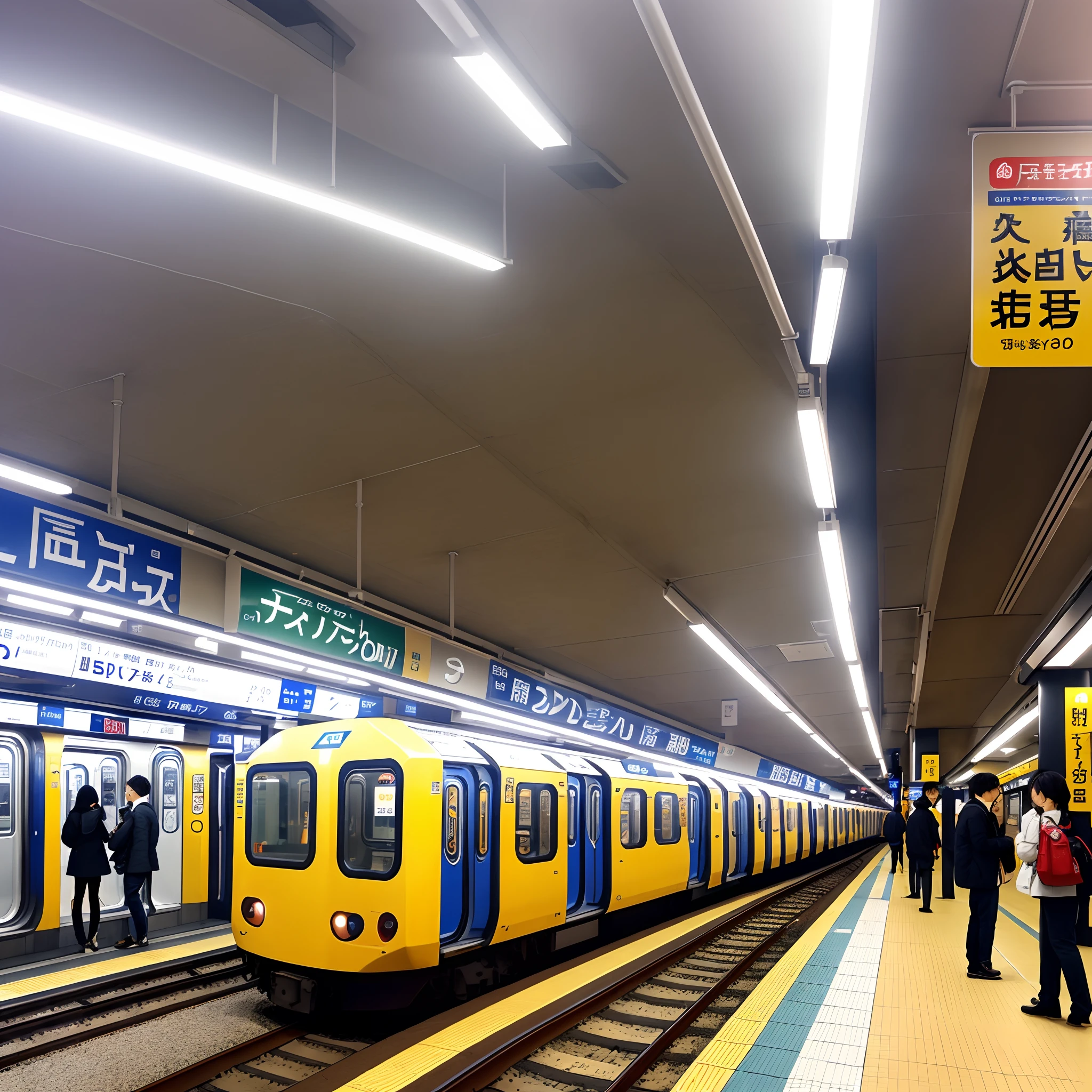 Japan urban subway、Actual picture、、Weekday scenery、