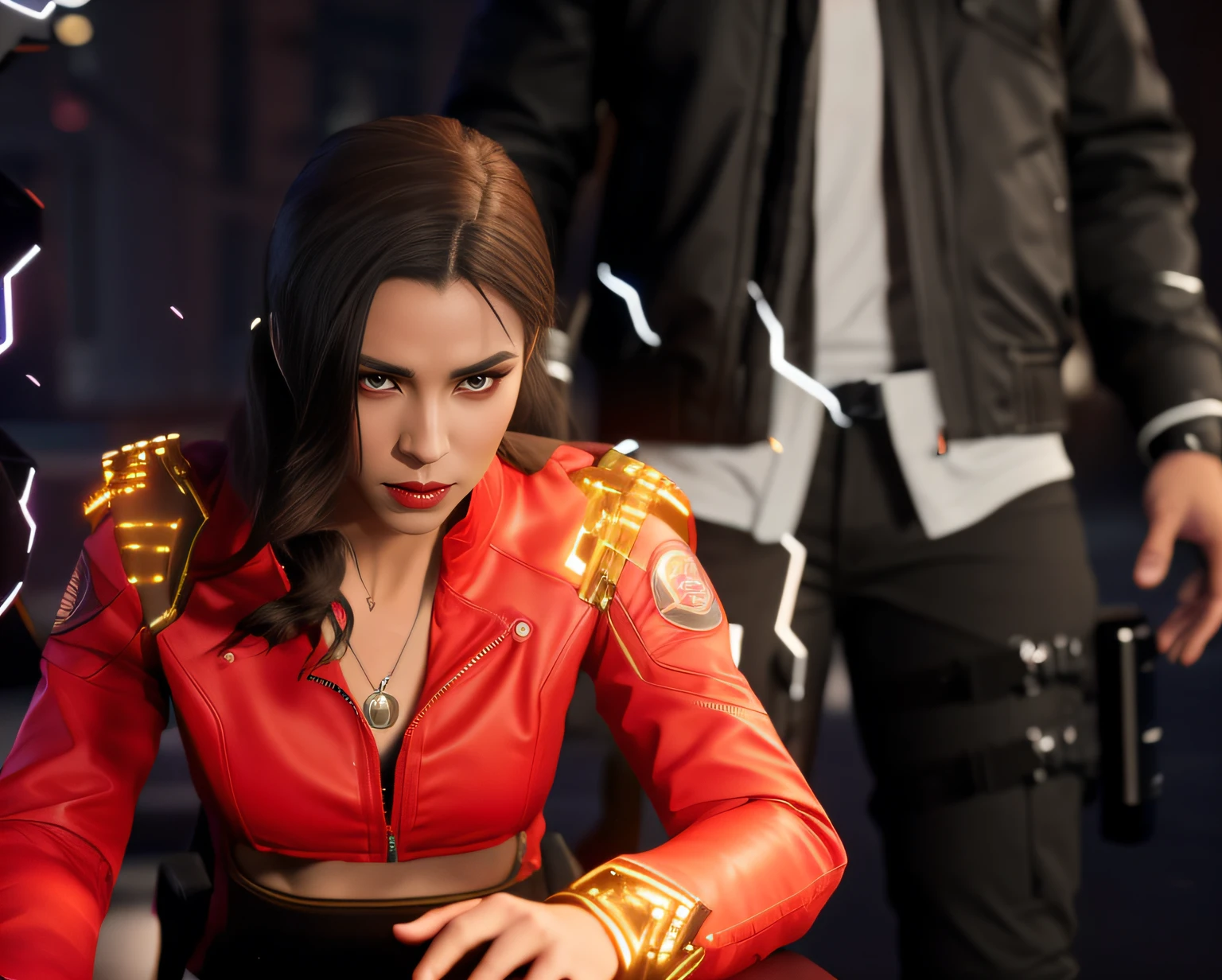 Beautiful vampires. Has sharp canine teeth, Harsh red eyes and transparent skin