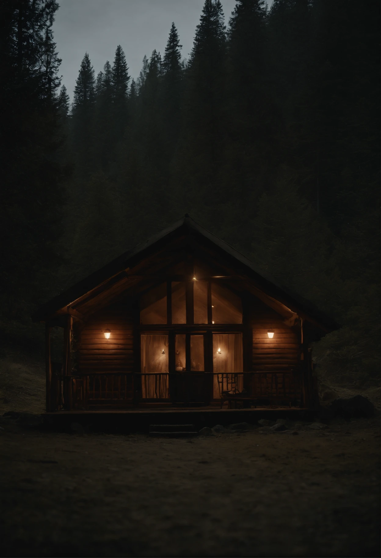 cabin, en el bosque, solitaria, terror