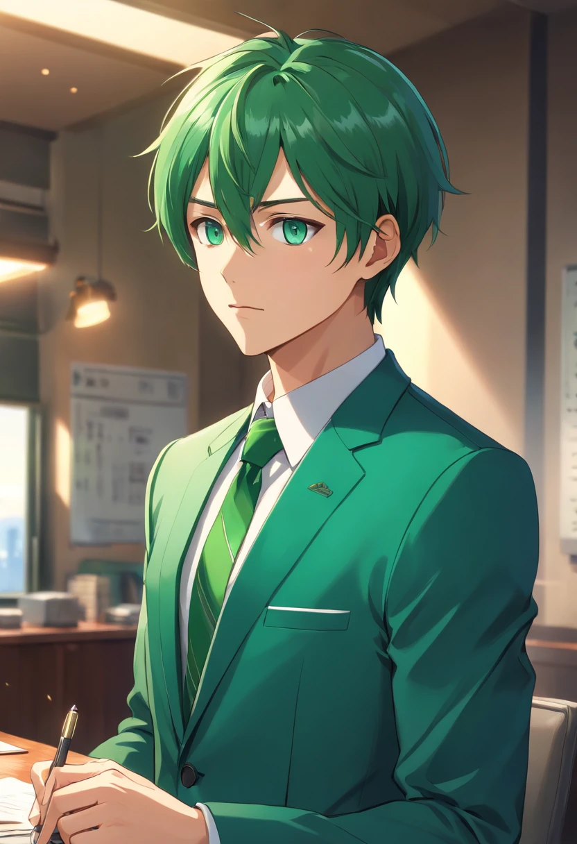 (ultra-detailed, highres),(realistic,photorealistic:1.37), HDR, vivid colors,sunlight, indoor lighting,sharp focus,physically-based rendering:1.1,professional
25-year-old stoic man: handsome with a sense of determination, composed demeanor (stoic:1.1), (detailed:1.1), (wisdom:1.1), (serious expression), (intense eyes)
short black hair: neatly styled, (shiny hair), (smooth texture)
green eyes: (bright emerald green color), (expressive eyes), (reflective:1.1)
short beard: well-groomed,(neatly trimmed:1.1),(tidy appearance)
dressed as a businessman of the time: (tailored suit), (crisp white shirt), (form