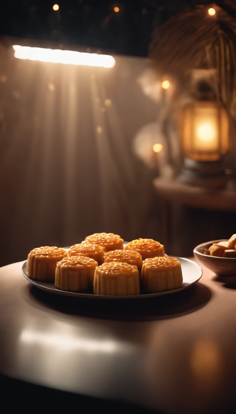 Commercial shooting, Parallel to eye level, during night, Huge Full Moon, A small amount of smoke, The main object is a bottle of coconut milk, Moon cake, Mooncake size, poster for, Fresh style background, Booth lighting, Attractive, photorealistic colors, Ultra HD, tmasterpiece, romanticism lain, atmosphric perspective,Minimalism, Ray tracing, Close-up, Ray tracing, Ray tracing, Close-up, 4K, 8K, Super detail, ccurate, Best quality, hyper HD