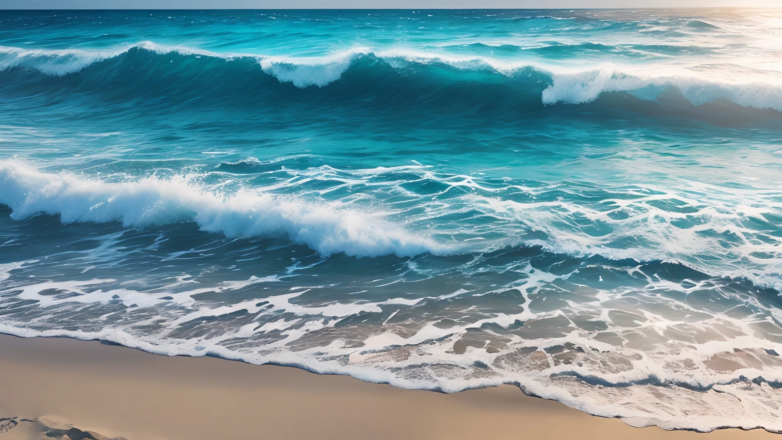 sea background. artistic. unreal. blue fresh. summer sea. beach sand and ocean wave. beach sand with starfish