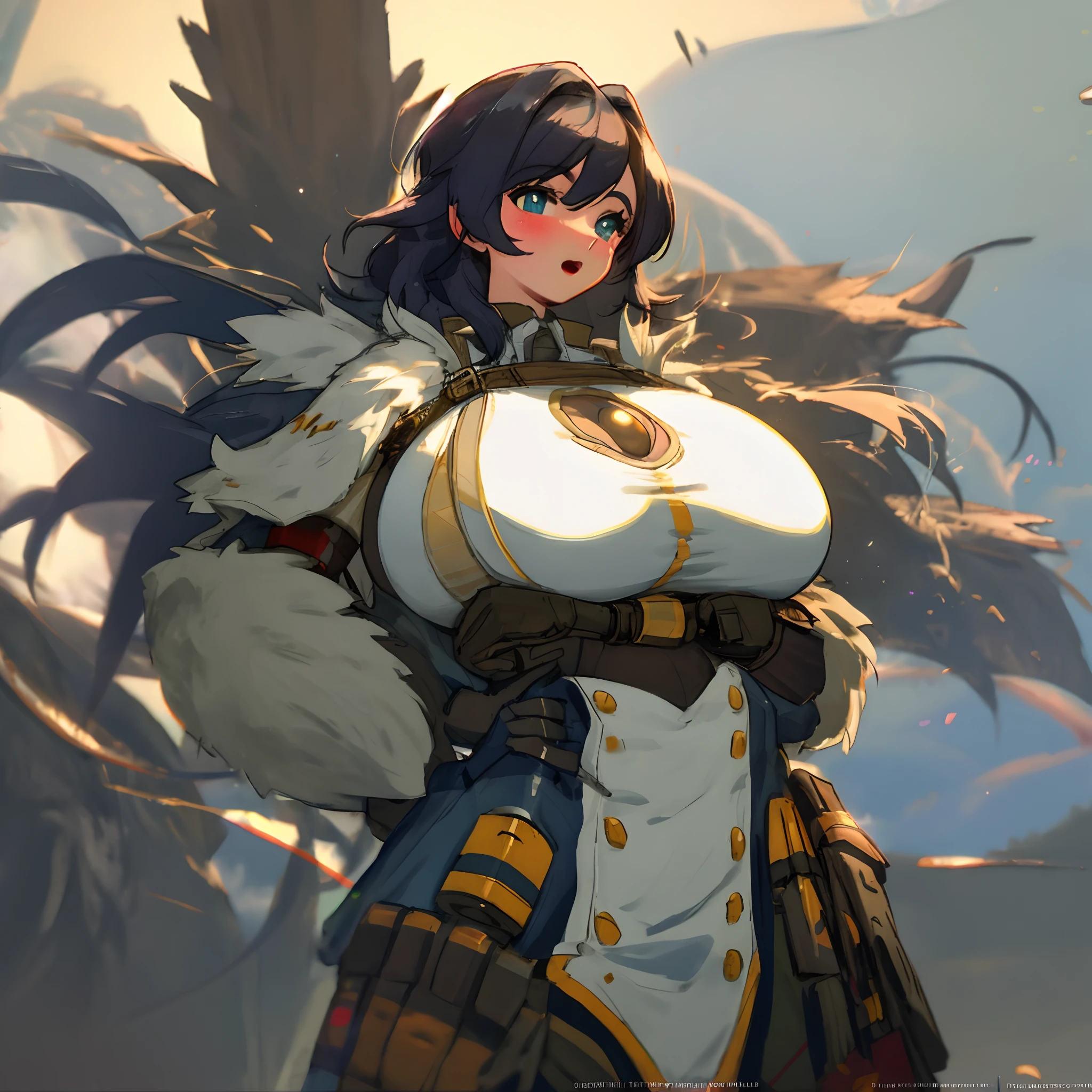 ((masterpiece)),(((best quality))),((character design sheet)), ((full body view)) ((native american girl)) mature face, defined cheekbones, high cheekbones, illustration, native girl, muscular, ((buckskins:1.4)), sexy bimbo, (gigantic breasts:1.7) black hair, ((detailed face:1.4)) beautiful woman, (Fringe clothing:1.4), (thick fur leg warmers:1.6), (beaded moccasins:1.4) (ribbon dresses:1.3) , shiny skin, scribbles and marks,(puffy lips:1.4) , rough sketches, pose, 8k,16k, (simple background, white background: 1.3) beige color palette, brown legs, brown arms, brown face
