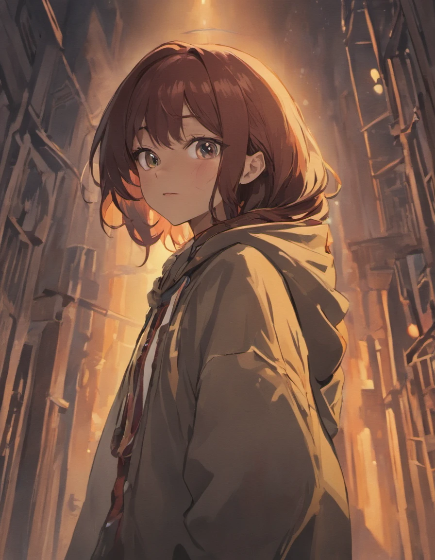 (best-quality:0.8), (best-quality:0.8), high resolution, cowboy shot, face focus, masterpiece, 1girl, ((tall girl, tall woman, dark skin, flat chest)), mature, solo, anime style, (cute, smile, proud), simple background, one color background, contrasting background, very long hair, hoodie, denim pants, looking at side