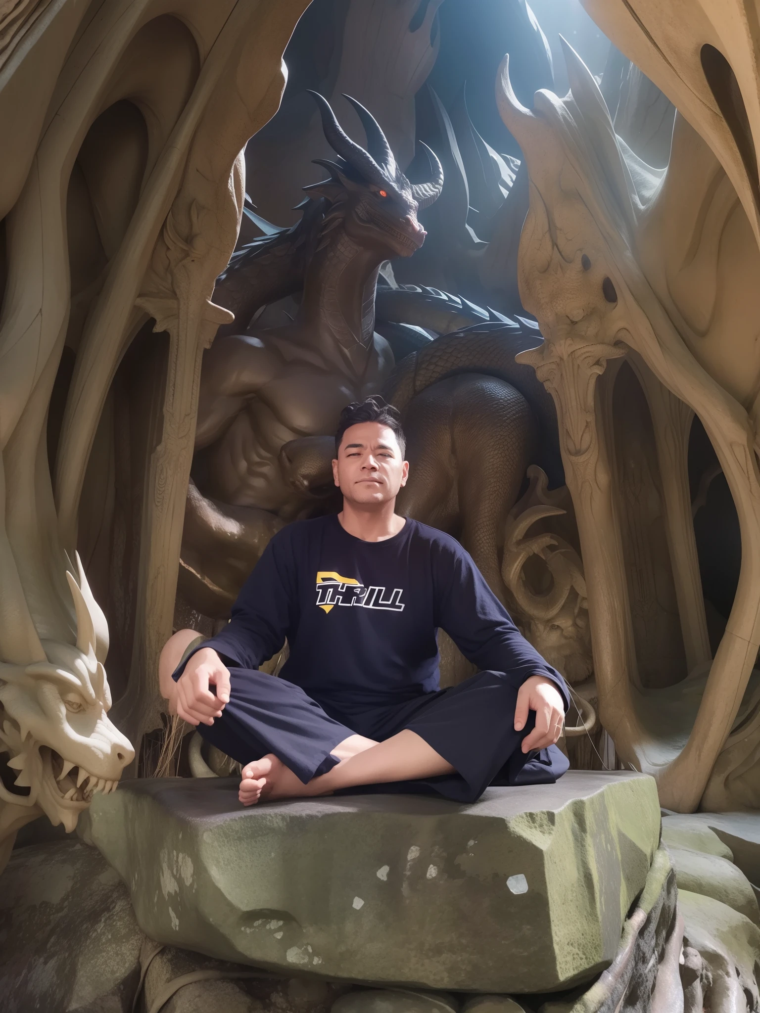 Dragon cave, with devil statues