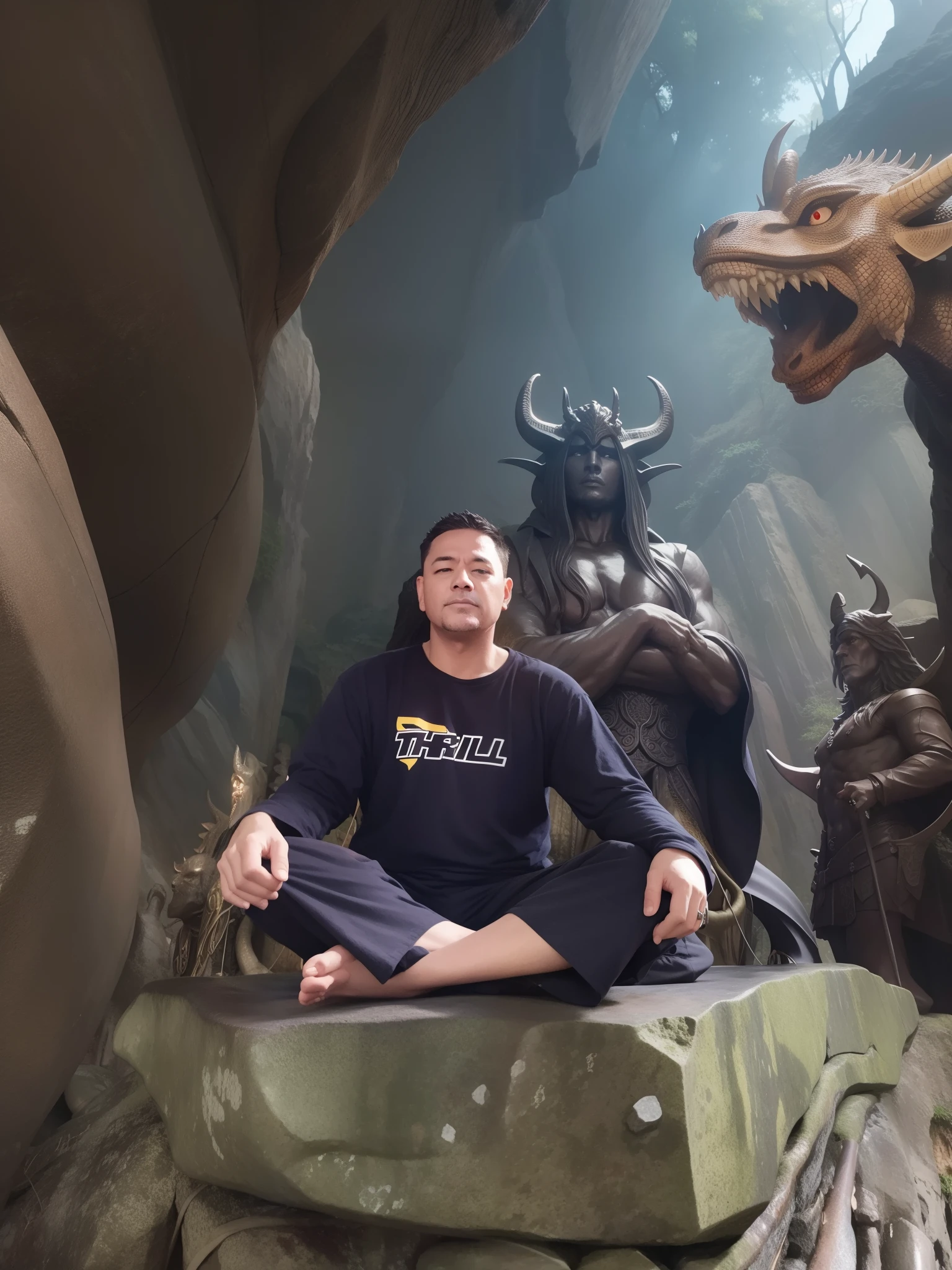 Dragon cave, with devil statues