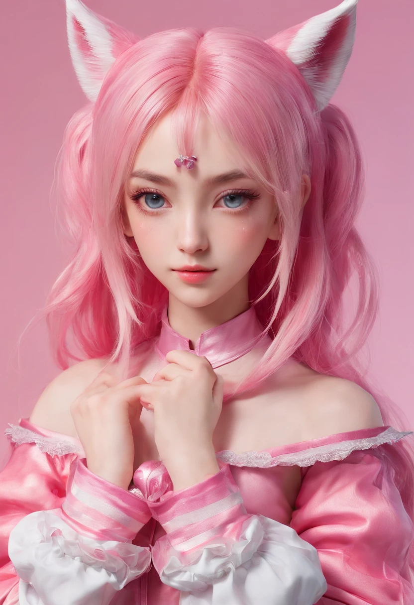 Belle Delphine full body, facing the camera, smiling, blush, high res, 4k resolution, crossed eyes, cross eyed, full body, petit, soft thighs