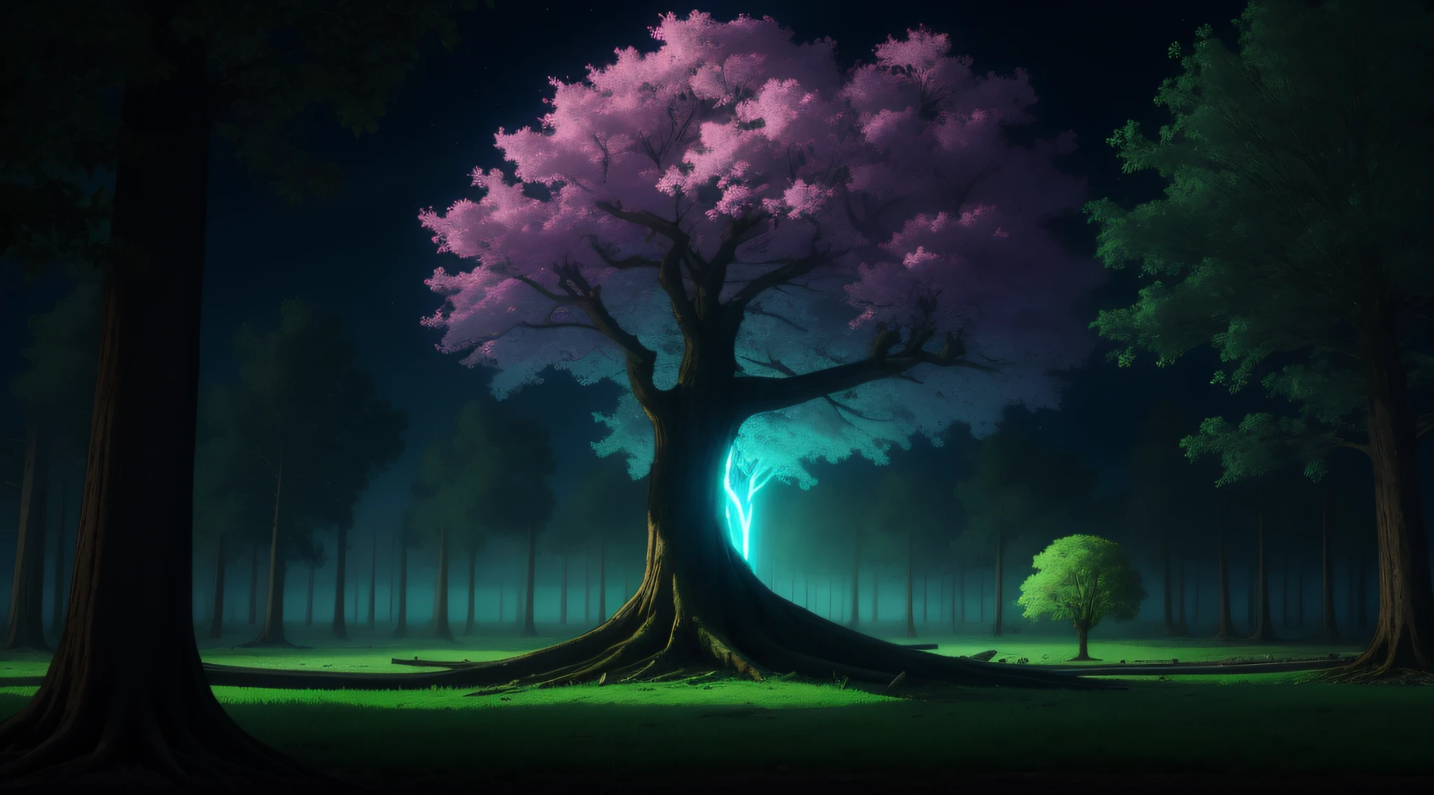 The Magical Tree gradually losing its glow and vitality.
