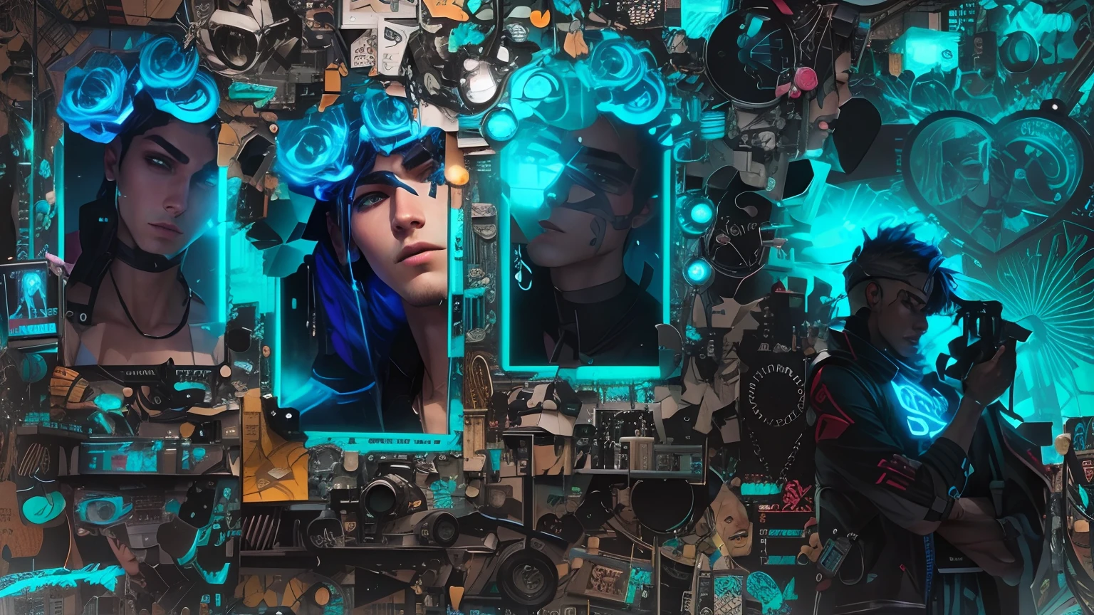 Change background cyberpunk handsome boy, realistic face, 8k, ultra realistic,