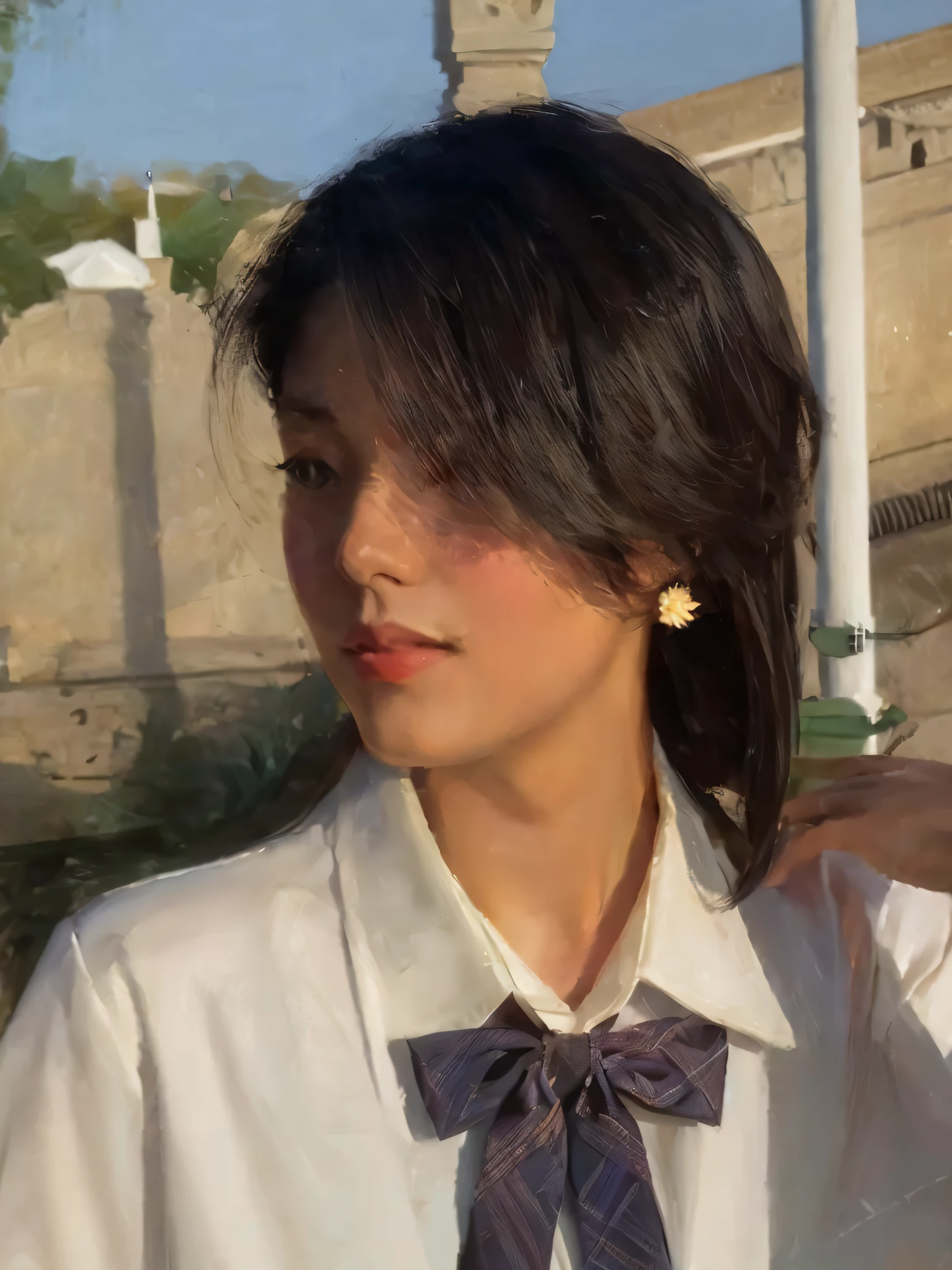 A portrait beatful, 1\4 side face, Her face is delicate,There is a slight flushing of the cheeks, blond hairbl, Candlelight at night, Romantic illustration in the style of John Singer Sargent and Michael Garmash and Steve Hanks and Vladimir Voregov, Modern romantic impressionism, Dynamic lighting, voluminetric lighting, intricately details, ultra - detailed, Sharp focus, 4k resolution --AR 9:16 50 --c 20 --q 2 --v 5.2 --s 2