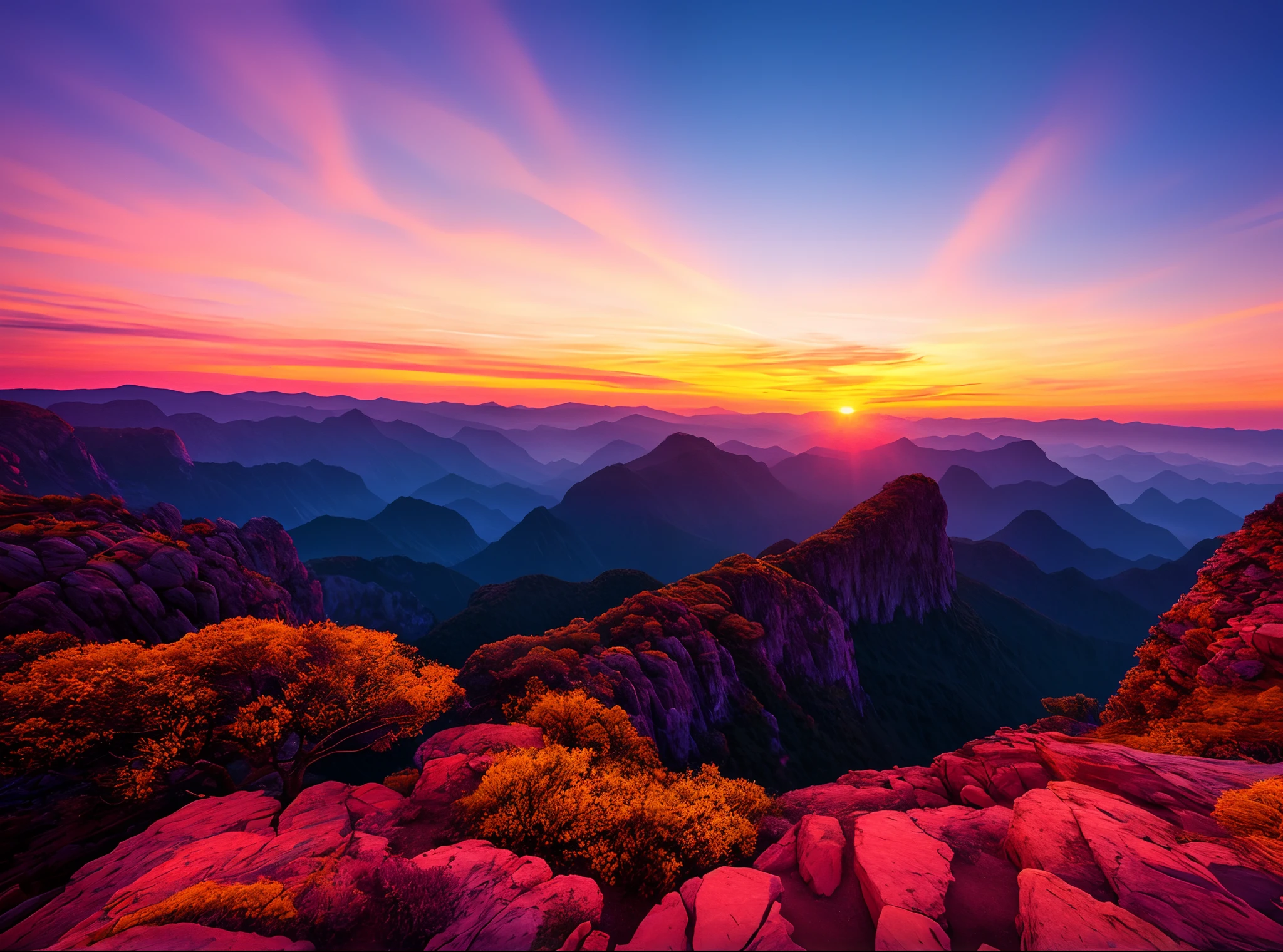 Sunset, evening glow, distant view, realistic, mid colors, gorgeous and colorful, wide-angle lens, shooting in the evening, positive film, naturalistic style, high-definition filming., highly detailed, hyper realistic,