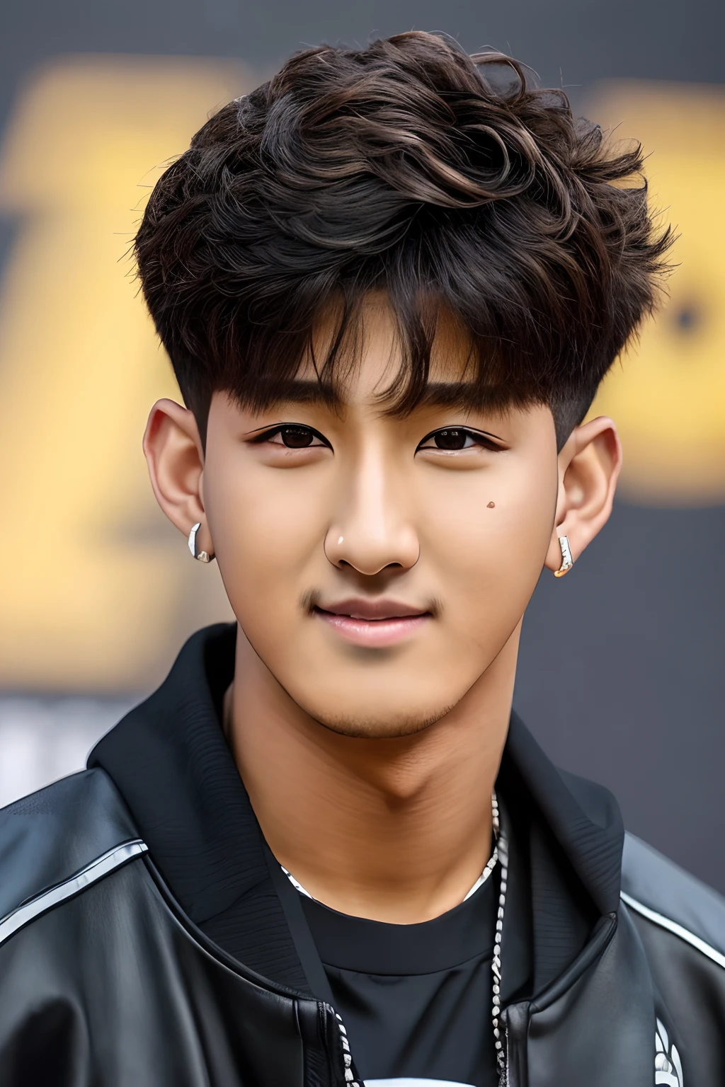 ((Best Quality, 8K, masutepiece :1.3)), Ultra-detailed face, Detailed eyes, 1boy, K-POP, (Whole body), Stray Kids, Changbin