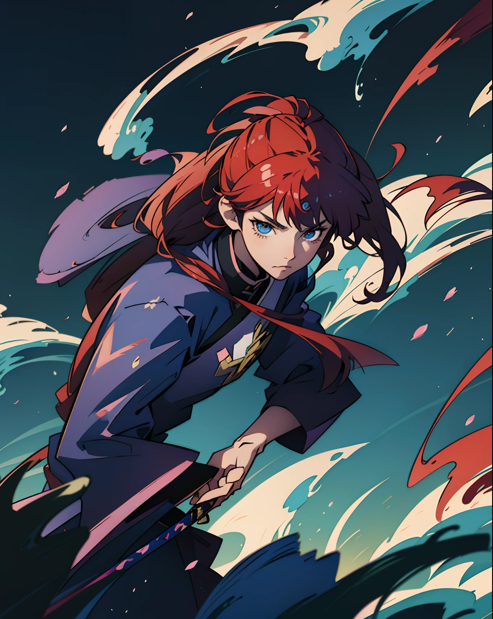 Anime mean avec un katana, Anime visual of an overpowered man, flow anime mean, comat, adult anime man, high quality anime artstyle, anime homme, Artwork in the style of Beautiful Anime Man,Anime Beaugosse, (anime mean), official artwork, foret montagneuse, Background detailed shot