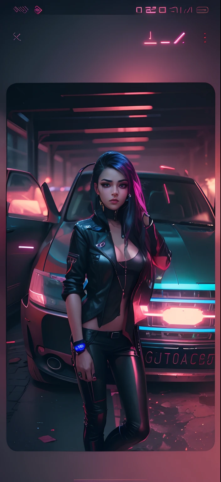 Change background cyberpunk handsome girl, realistic face, cute sexy 8k, ultra realistic,