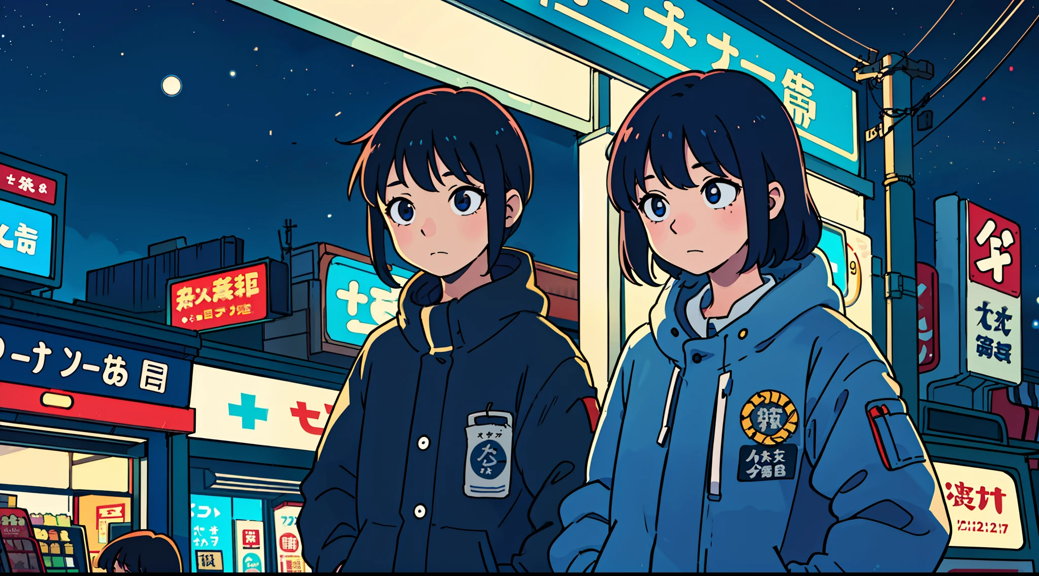 Girl in her 20s, convenience store, Tokyo, (((night))),
(Best Quality: 0.8), (Best Quality: 0.8), Perfect Anime Illustration, Dark Unclear Face, Glowing Eyes