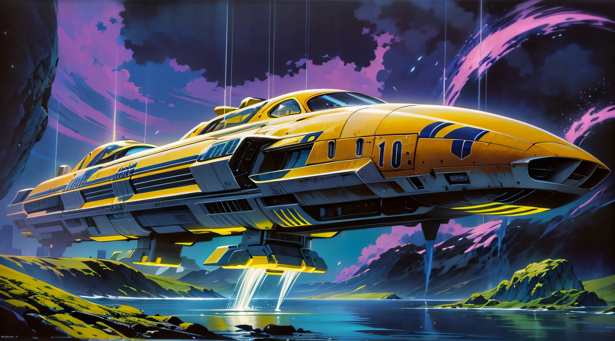 retro-future style art similar to artist chris foss