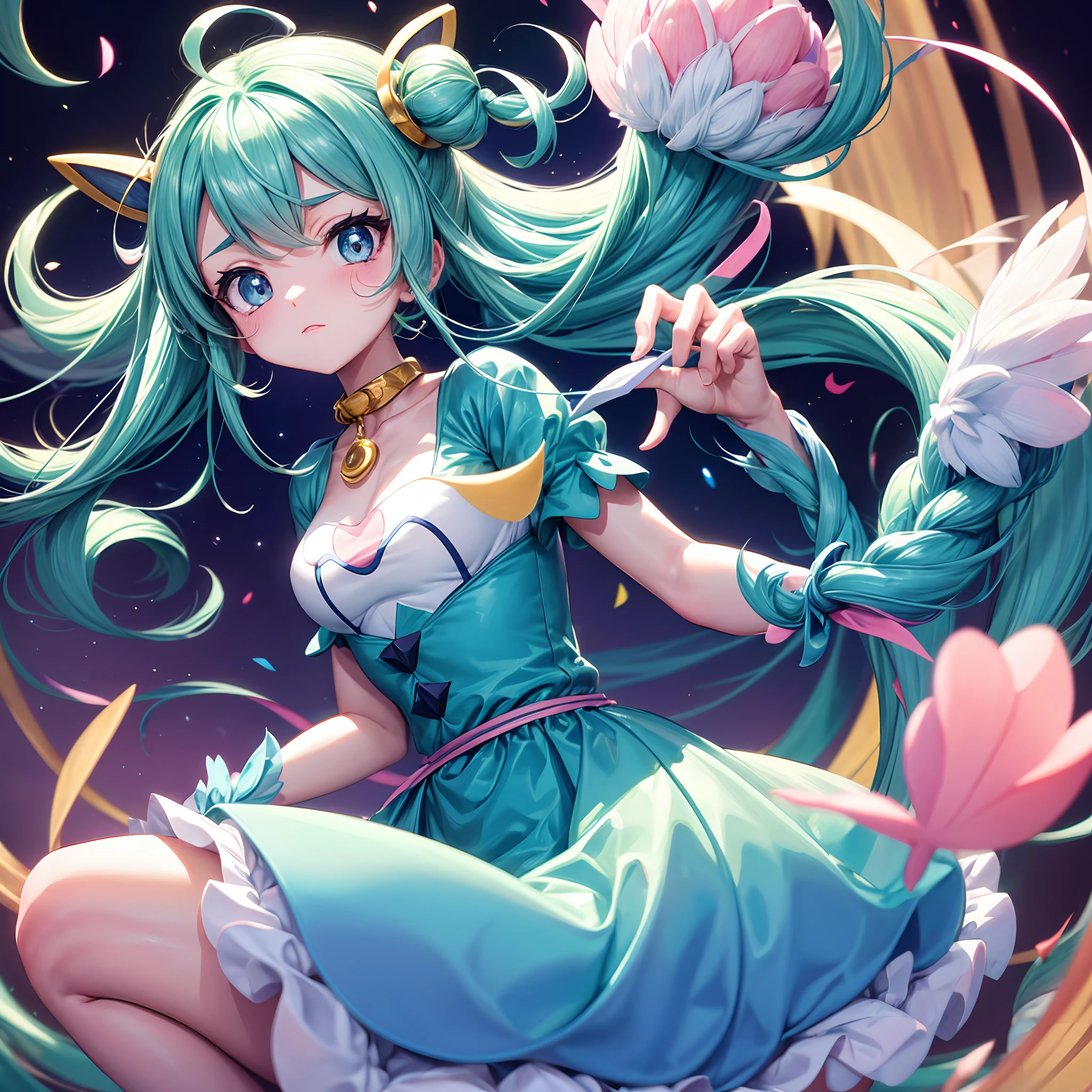 obra prima, Peça Mestra, Ultra Detalhado, Ultra resolution, melhor qualidade, 8k, A Pokémon character with a kawaii aesthetic. The color palette should consist of soft pastel colors. Make sure the character is beautiful and visually appealing. Pokémon must be cute with big eyes to reach kawaii.