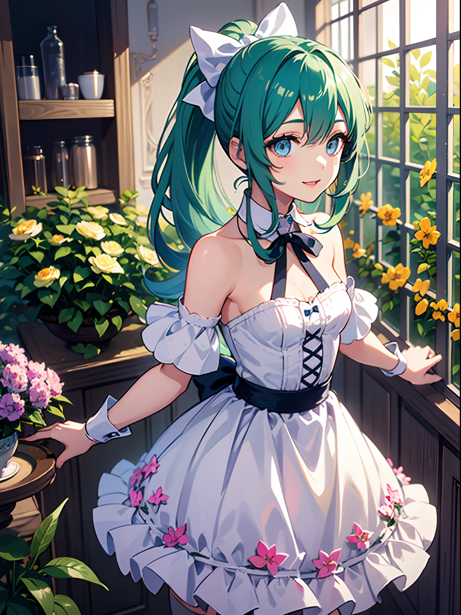 (super fine illustration:1.2),(masterpiece, 8k), (best quality, high quality:1.4), perfect anatomy, hyper detailed, ultra detailed,masterpiece background,beautiful detailed background, v8k wallpaper,perfect design,award-winning art,atmospheric,
BREAK Beauty 1 Girl,Solo,(Cute:1.5),(Chibi:0.6),(kawaii:1.5),(Loli:0.5),BREAK,(17 years old girl),Very detailed,colourfull,highest details,Clear skin,Beautiful skin,Shy,Very detailed,colourfull,highest details,BREAK,Clear skin,Beautiful skin,Shy skin,1 beautiful girl,(Heterochromia,blue eyes,green eyes:1.75),star eye silhouette,BREAK (pale blue hair, Medium length:1.4),(side ponytail,A little curly hair,Princess Cut, crossed bangs:1.3),(cleavage of the breast,Big breasts,Beautiful breasts,Large breasts:1.5),(long eyelashes, Double eyelids:1.2),Solo,gleaming skin, Clear skin, Beautiful skin,(best quality face),(Top quality glowing eyes), (The best smile,:D:1.45),
BREAK, (music motif inspired:1.2), white lace, (closed collar long-sleeved blouse:1.2) with frilled and ribbon, a volumey pannier under a (musical note-pattern long dress:1.6) with (lots of layered frills:1.2) and ribbons, (lace ruffle socks:1.2), music-themed accessories, hat, platform shoes,BREAK, (flower garden:1.8), (magic circle:1.3), (fantasy:1.5), (long shot:1.5), Midday, (light rays:1.2), lights, blue sky, wind, fluttering petals, illusion effect, magic effect,
BREAK,wakame,wakame,wakame,(looking up,from front:1.5)
BREAK wakame,wakame,wakame,(cowboy shot,from side:1.4), BREAK manga illustration.media,manga style,(water color:1.15),