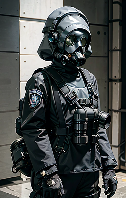 solo,1Girl,red background,standing split,,ruanyi0524,backpack,belt,boots,bulletproof vest,gas mask,helmet,gloves,tactical clothes,cowboy shot,<lora:0524 navy tactical uniform_v1:0.9>, best quality,masterpiece,highres,official art,extremely detailed cg unity 8k wallpaper