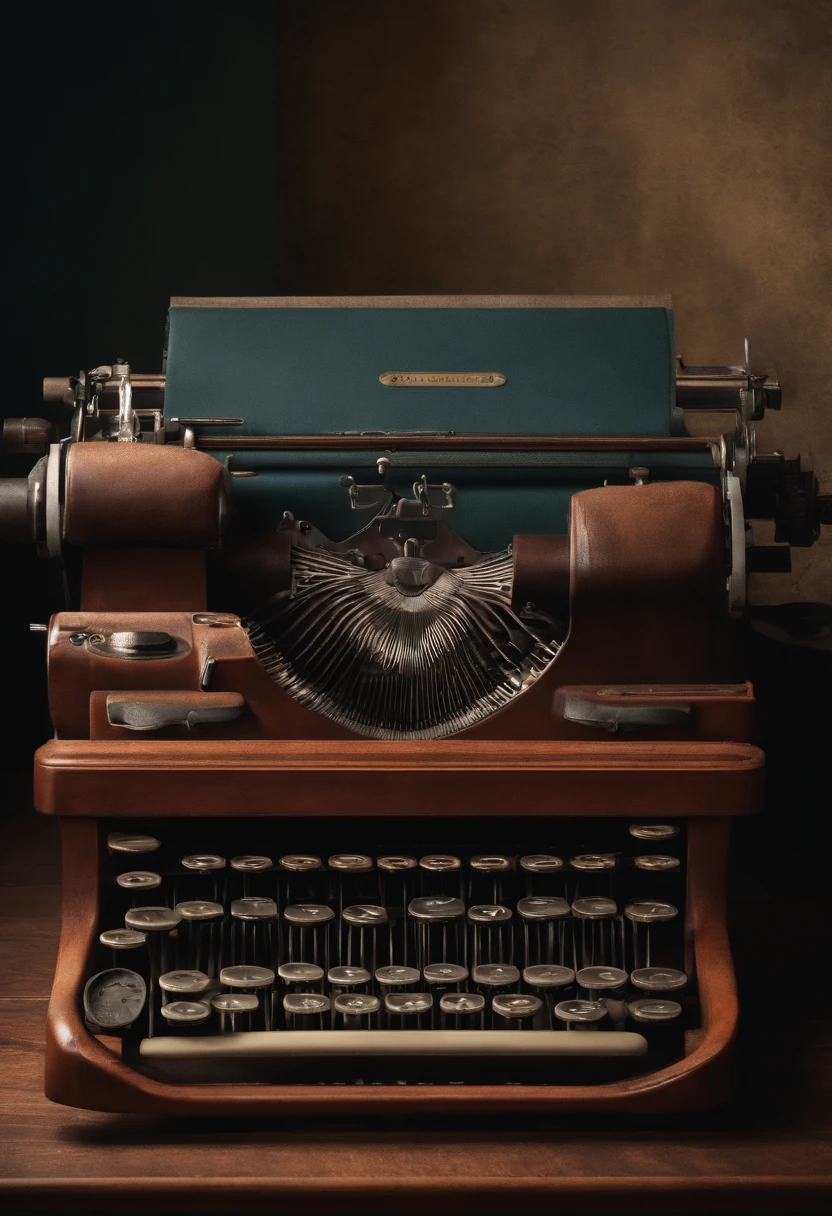 In a bizarre & grotesque style, create an unsettling masterpiece of a typewriter that exudes creativity. Distorted keys and twisted gears give birth to twisted tales.