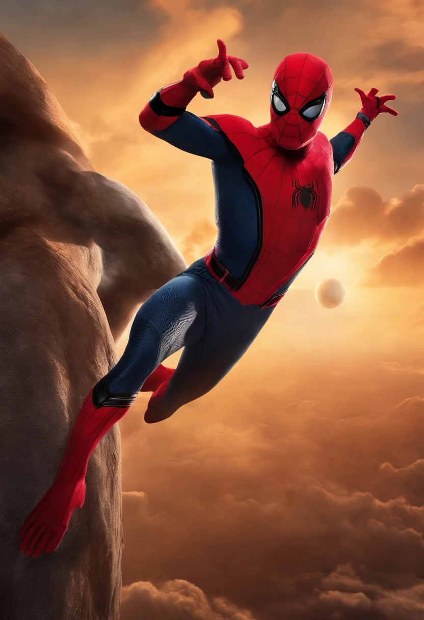 Ator do Homem aranha Tom Holland, O Criador Onipotente de todo o Universo, larger than all galaxies, representada pela figura de uma hiper mega mega gigantesca nuvem de energia no meio do universo hiper detalhado, hyper sharp, hyper realistic, intrincado, 32k, estilo fotorrealismo