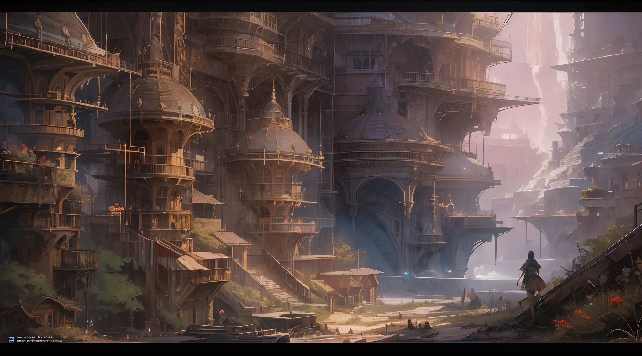 "(by Greg Rutkowski: 1.2), (masterpiece), ((best quality)), extremely delicate and beautiful, illustration, (fantasy landscape), A mesmerizing fantasy landscape with enchanting elements blending seamlessly. ((Henne Mines from final fantasy XII)), A sense of tranquility and wonder fills the air, inviting exploration and discovery. Providing a distant view that captures the grandeur and atmosphere. From Brian Froud and Carne Griffiths and Wadim Kashin and John William Waterhouse, 8K post-production, high resolution, hyperdetailed, depth of field, HDR, intricate"