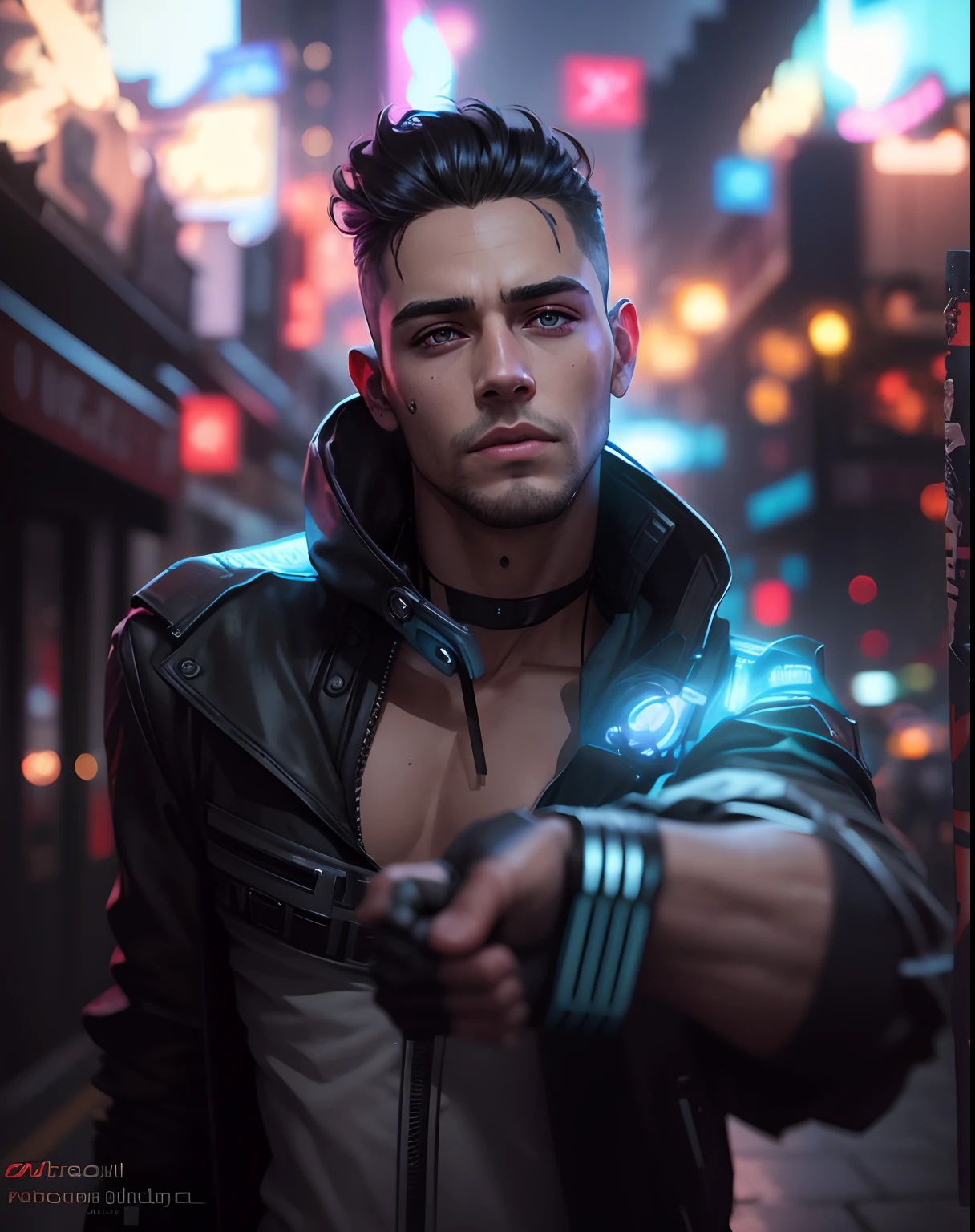 Change background cyberpunk handsome boy, realistic face, 8k, ultra realistic.
