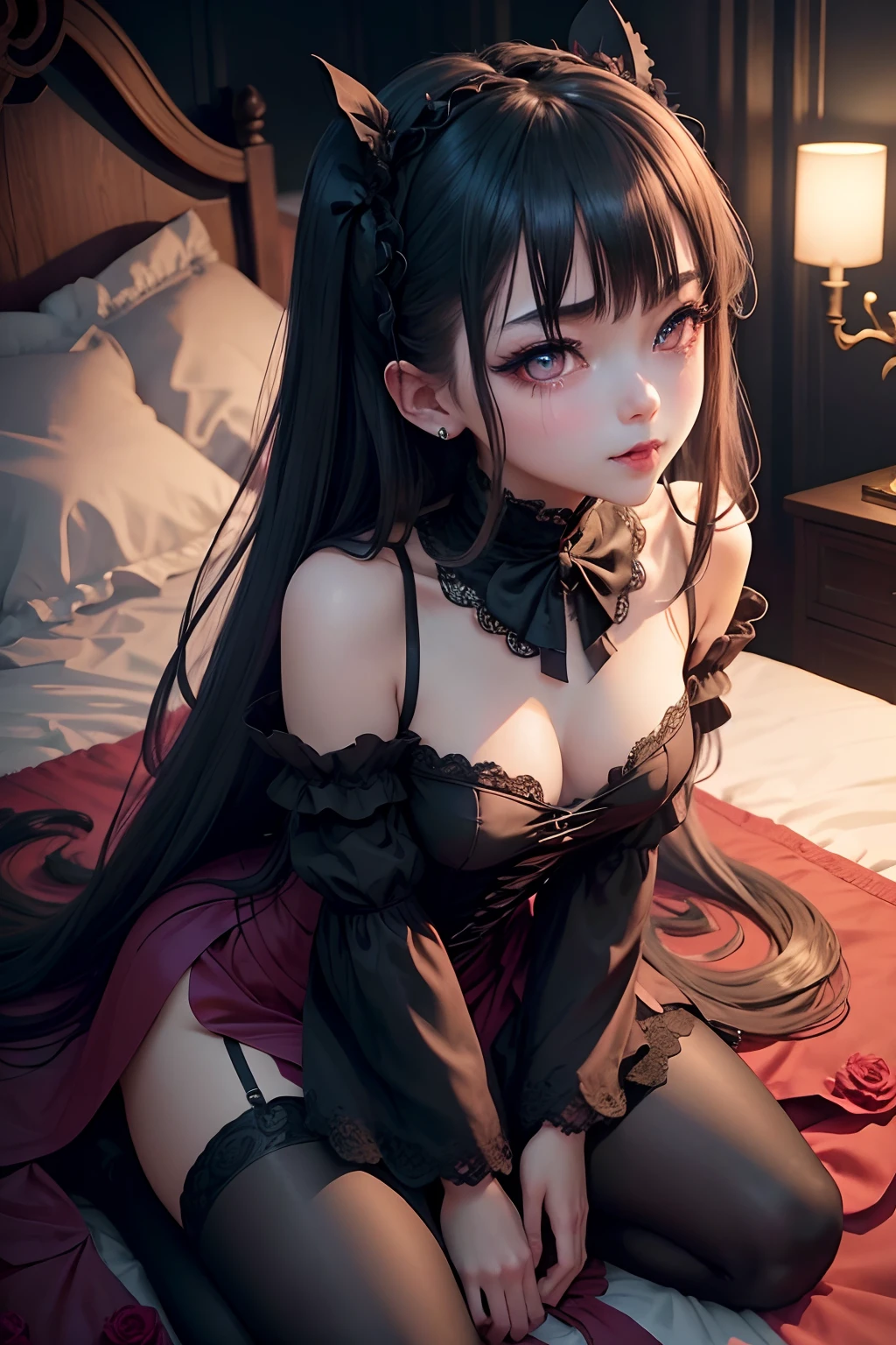 A sexy、Glamour、Gothic ta、A slight smil、A sexy、garterbelts、knee high socks、Beautifying the world、Unhappy、Lament my night's fantasy、Beautie、Beautiful shape、wretched、ghosts、wraiths、Evil Spirit、The dragon、Beautiful、boredom、Unusual beauty、Bewitching、Fornication、Hard Dark Gothic Makeup、Maniacal、Deep night sky、horor、bell sleeves、Wizard Sleeve、twin-tail hair、maid clothes、Dark Gothic、Longer dress、Black Dark Eyeshadow、Visual Lock、slaves、crying how bright、mourn、Sad songs、Good skin luster、Lace pink、Long hair straight hair、Dark Gothic Makeup、Dark smile、An abnormal、Restless Palace、Kamimei、Pleasant look、Small Devil、Fragrant beauty、Smell、fragrant、lovely、Kiss Face、age19、carriage、Lying、seductiv、from below looking up、 plump thighs、Strong sexual pleasure、masturbation、Hands on the local area、Licking things with your mouth、Cheeks in the mouth、put out the tongue、a bed、Bed with roses、
