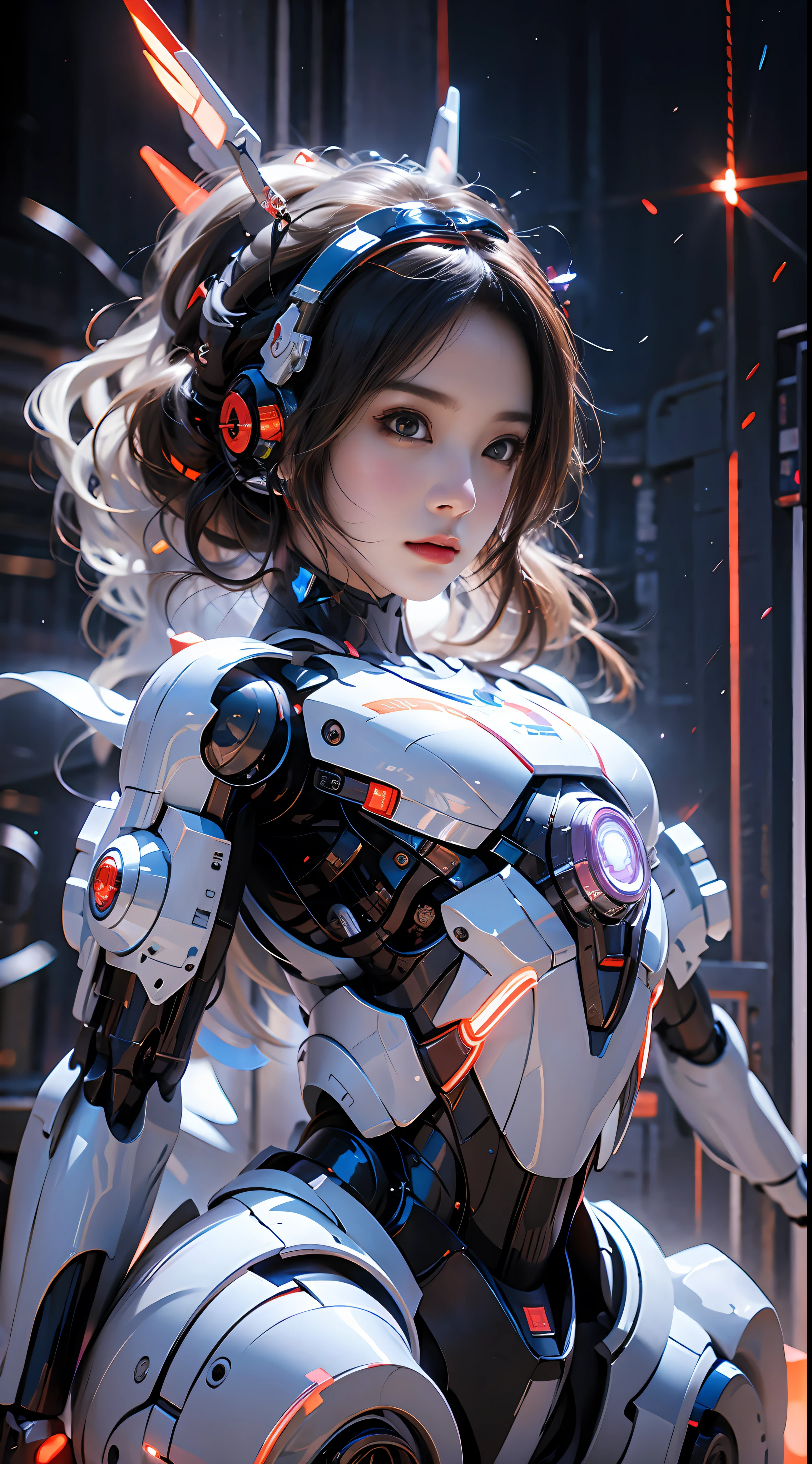 mecha girl，mirai，Cool lighting