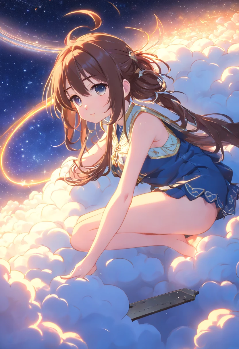 Awesome art, Fine details, high detailed, intricated details, Long hair, Feminine feeling, Big tear eyes ,Delicate and delicate eyes, Pure lust, Lovely, Young and beautiful, immortality,Flying ,,lightAndShadow, light,ornate clothes,The cyberpunk, a mecha girl, mechanical body,starry skies,Huge celestial bodies,Anime girl lying on clouds with good night message, natta!, Goodnight, Good night, nightcore, Dreaming Night, ☁🌪🌙👩🏾, ((((((((natta)))))))) day time, nighttime!!!!!!, natta, nighttime!!, Sweet dreams, ✨🕌🌙, peel, ❤🔥🍄🌪, It's night, Night Im