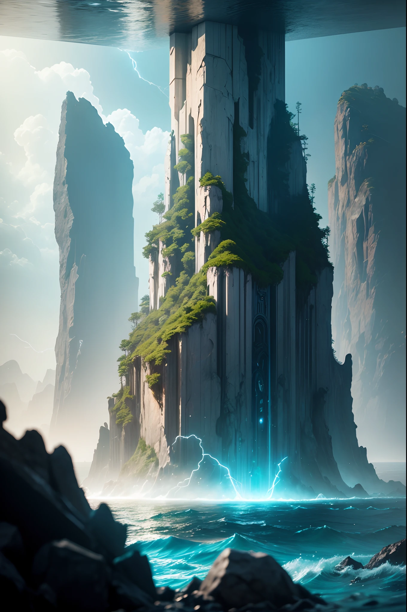 the mysterious habitat of the ocean underwater with the help of the Unreal Engine adds a touch of magic to an already stunning image with depth of field, resolution, megapixel, and the creation of cinematic lightning bolts, Maximalist, Realistic experience. Using post-processing, Smoothing, FKAA, RTX, SSAO -relax -in 5.2 —s 750